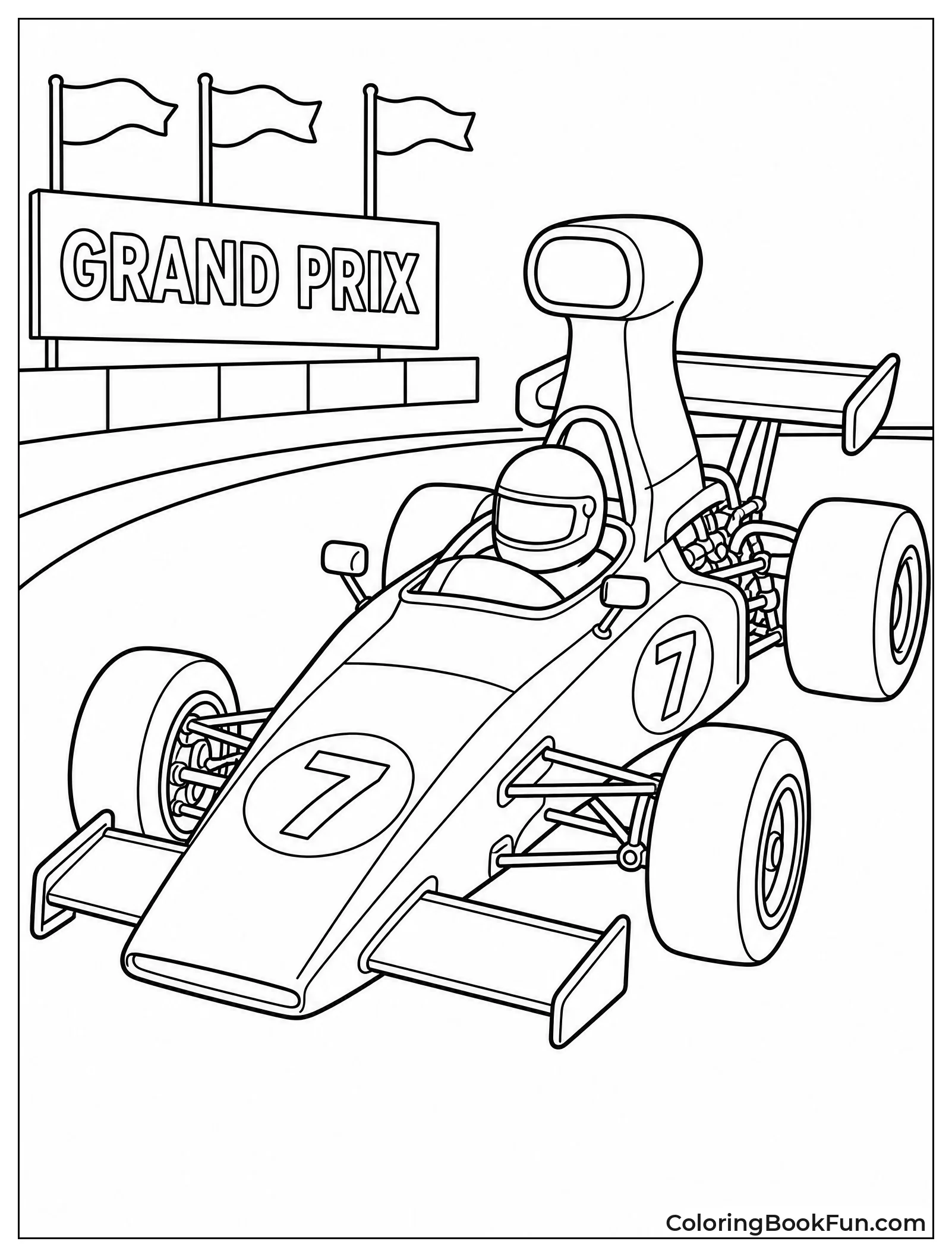 Vintage F1 Car with Tall Wings