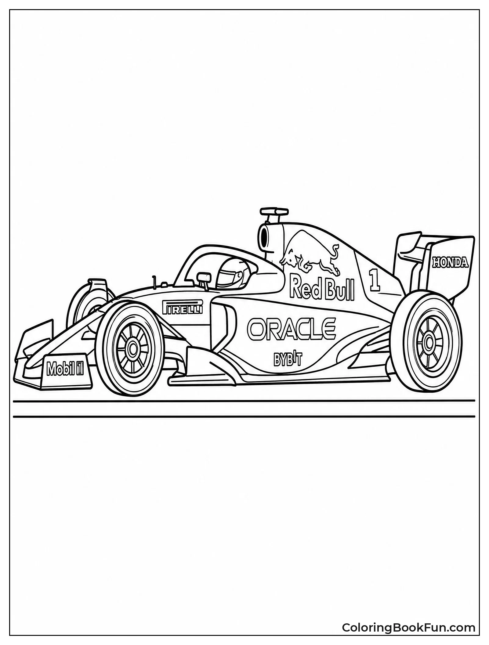 Sleek F1 Car in Side Profile