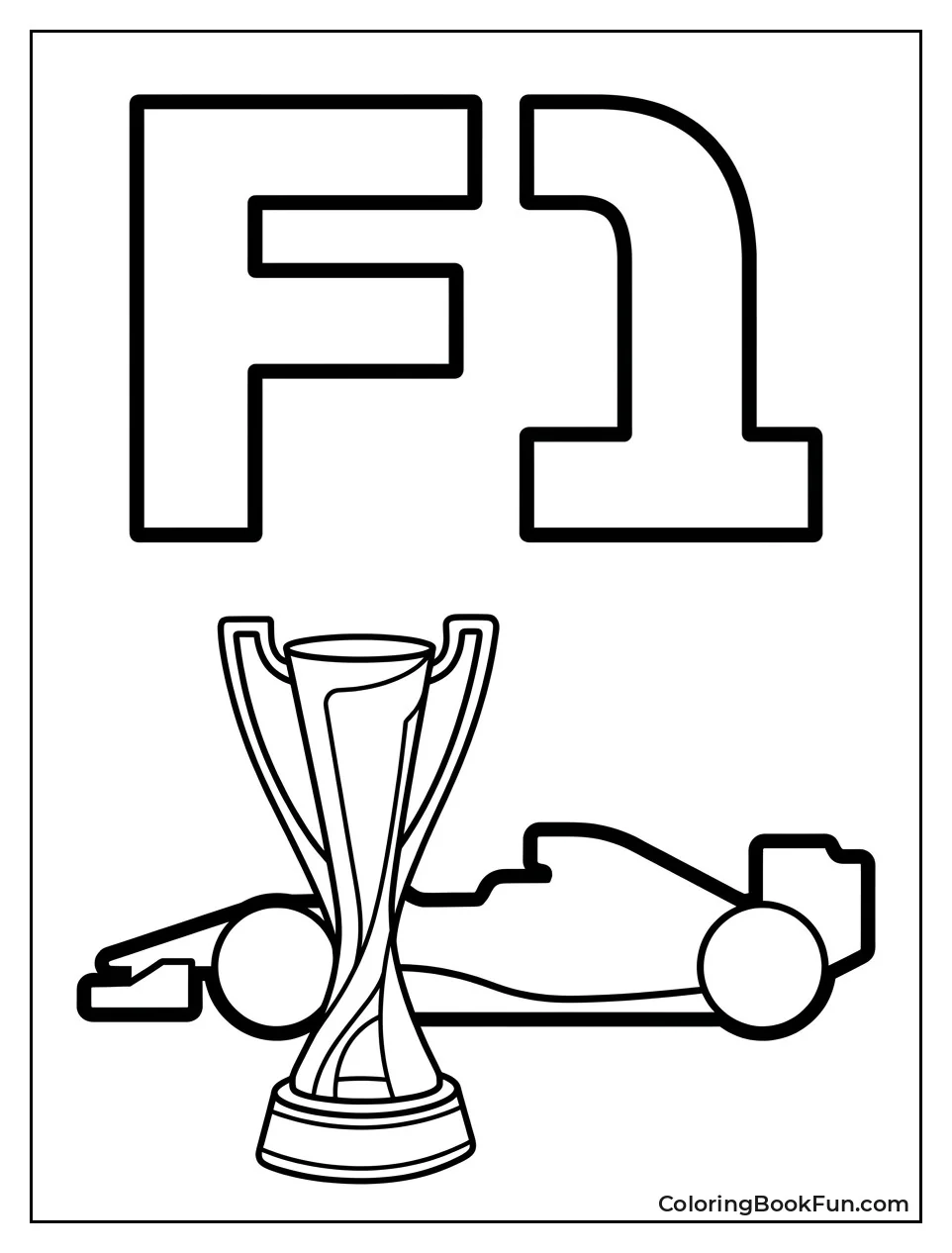 Shiny F1 Trophy with Car Silhouette