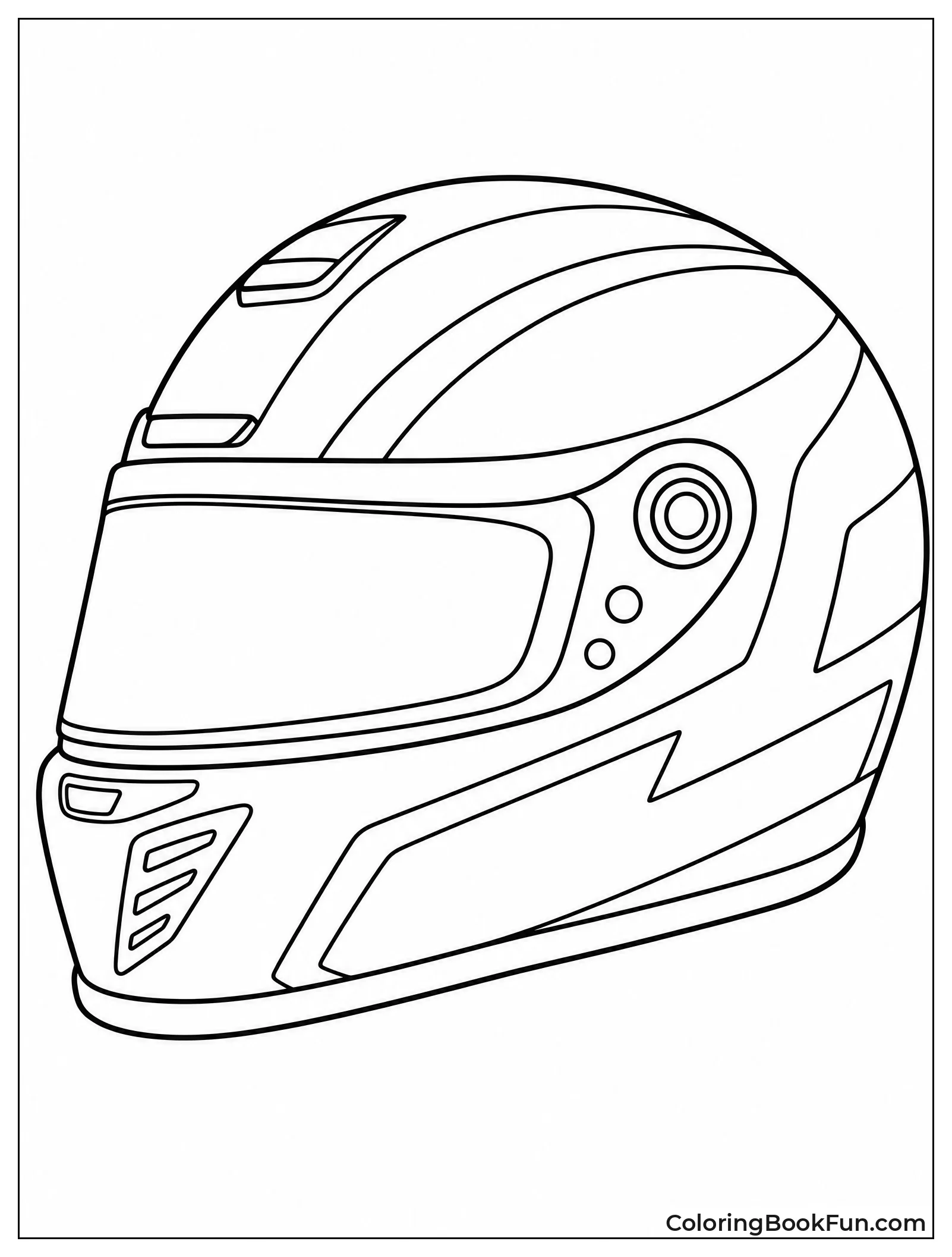 Blank Racing Helmet Ready to Color