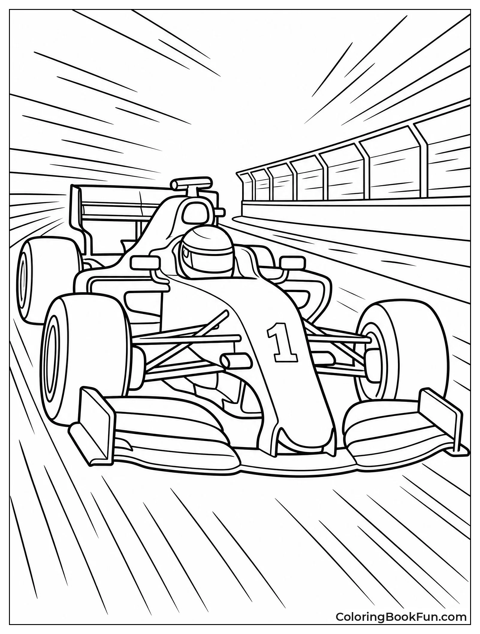 F1 Car Blurring with Speed Lines