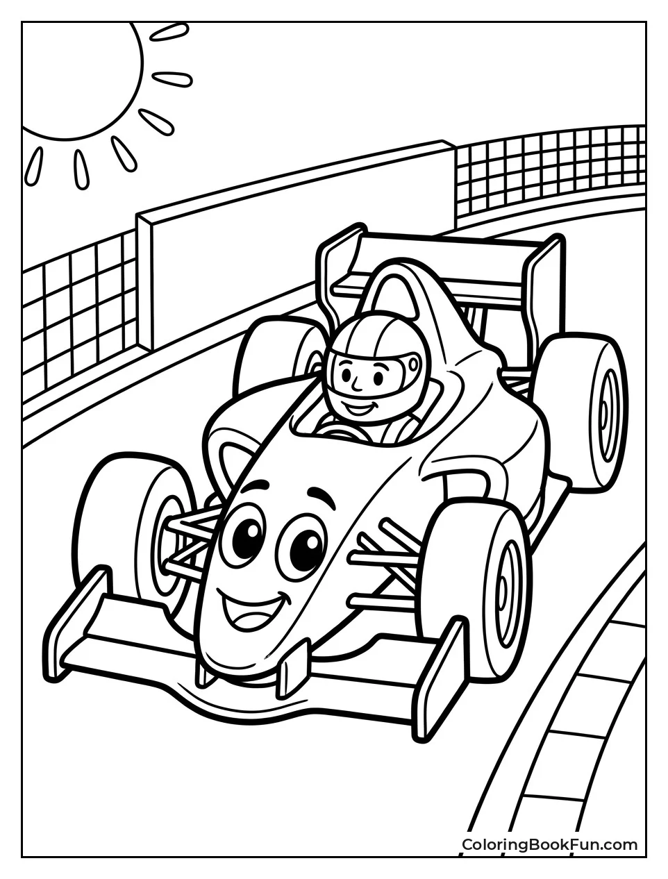 Cute F1 Car with Big Eyes