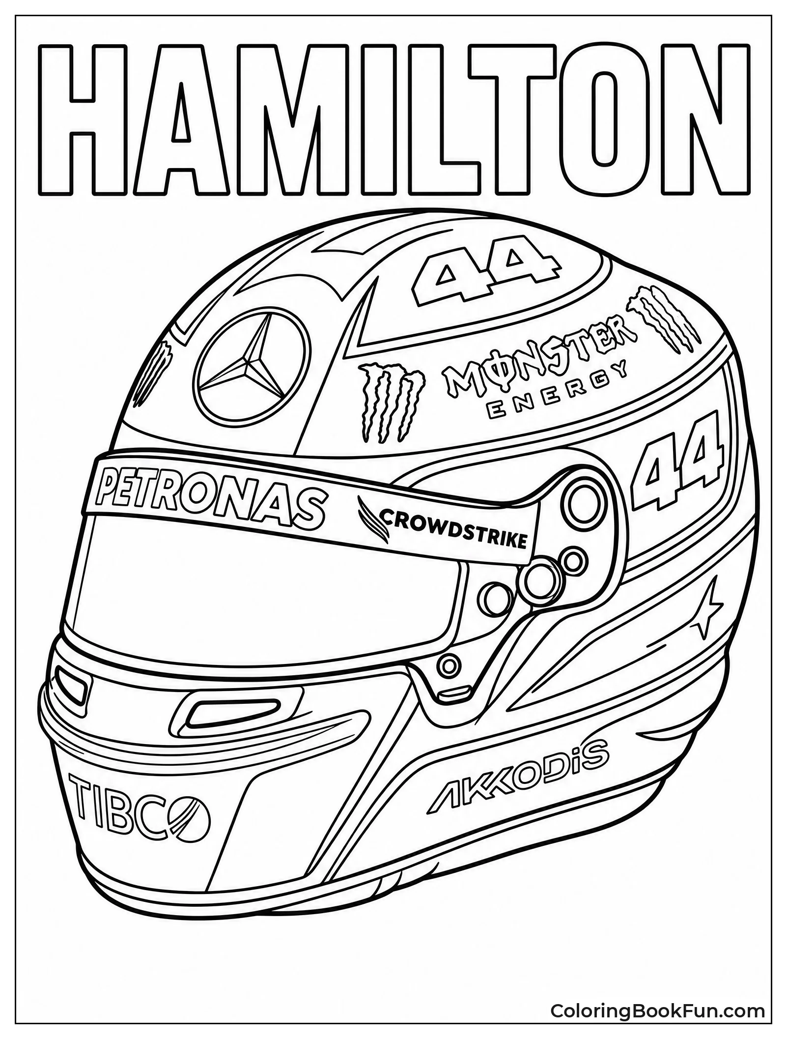 Lewis Hamilton Helmet with Sponsor Logos