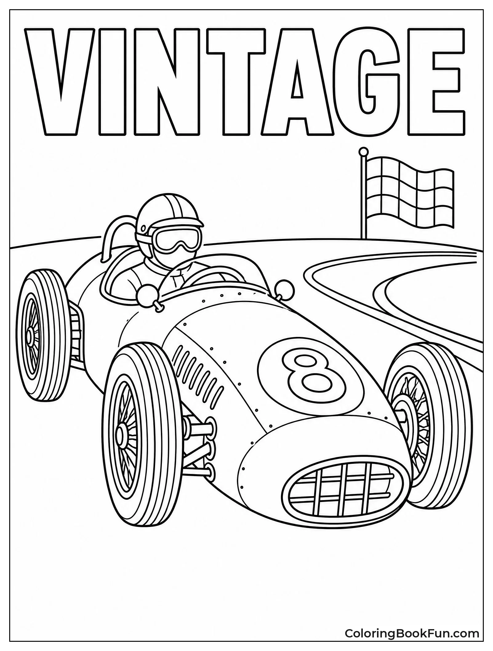 Vintage 1950s F1 Car on Track