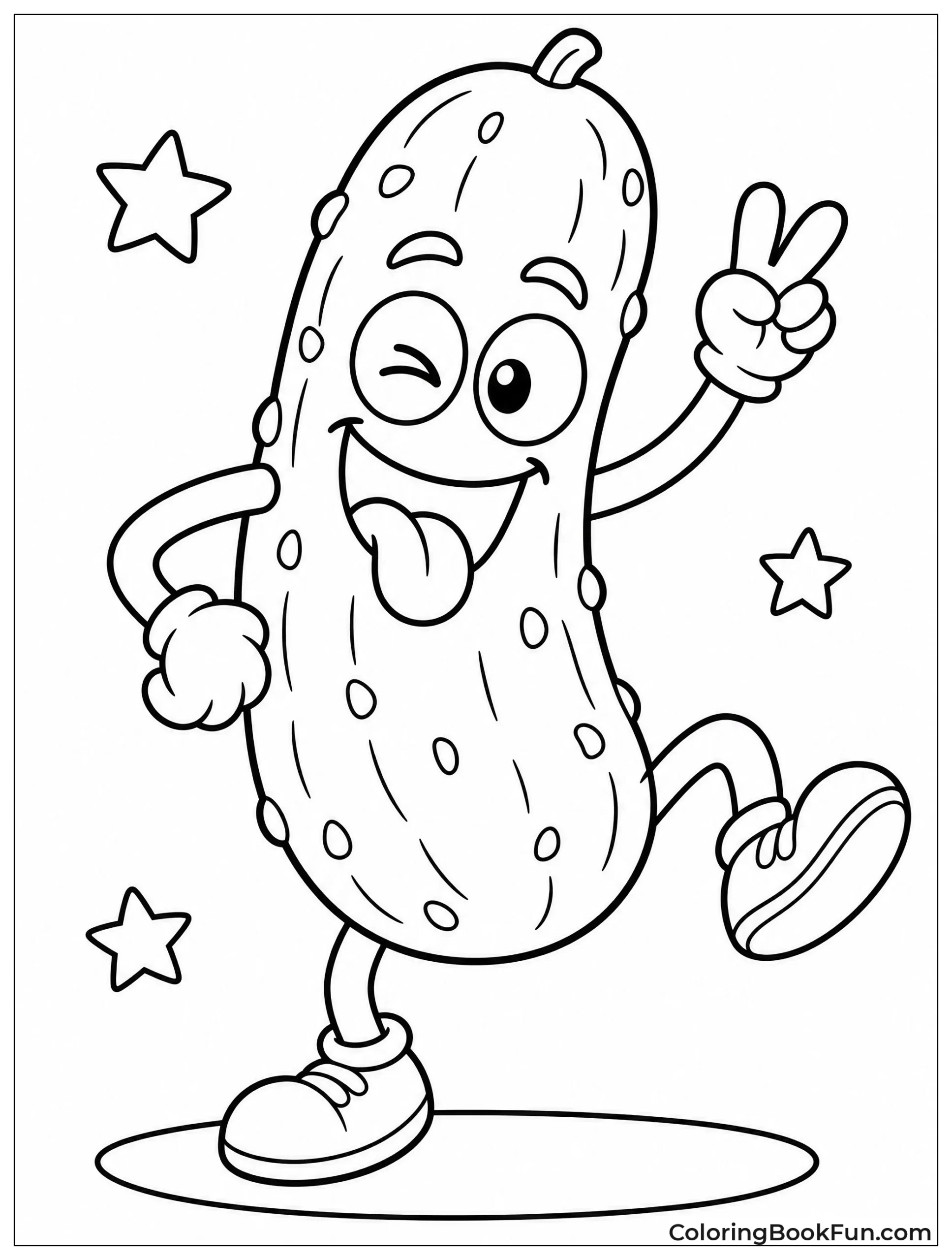 Silly Pickle Waving Its Arms