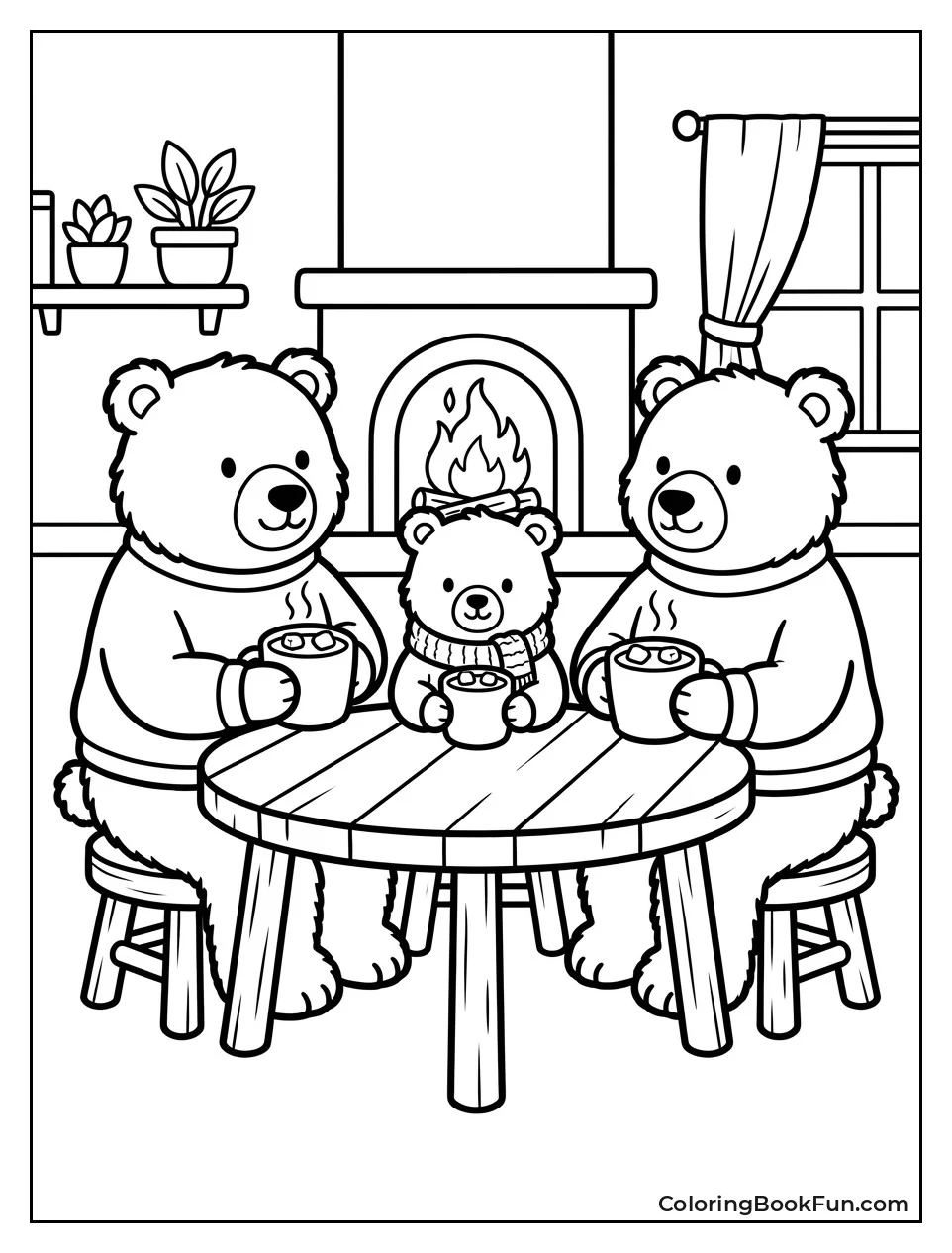 Bears Share Hot Cocoa Together