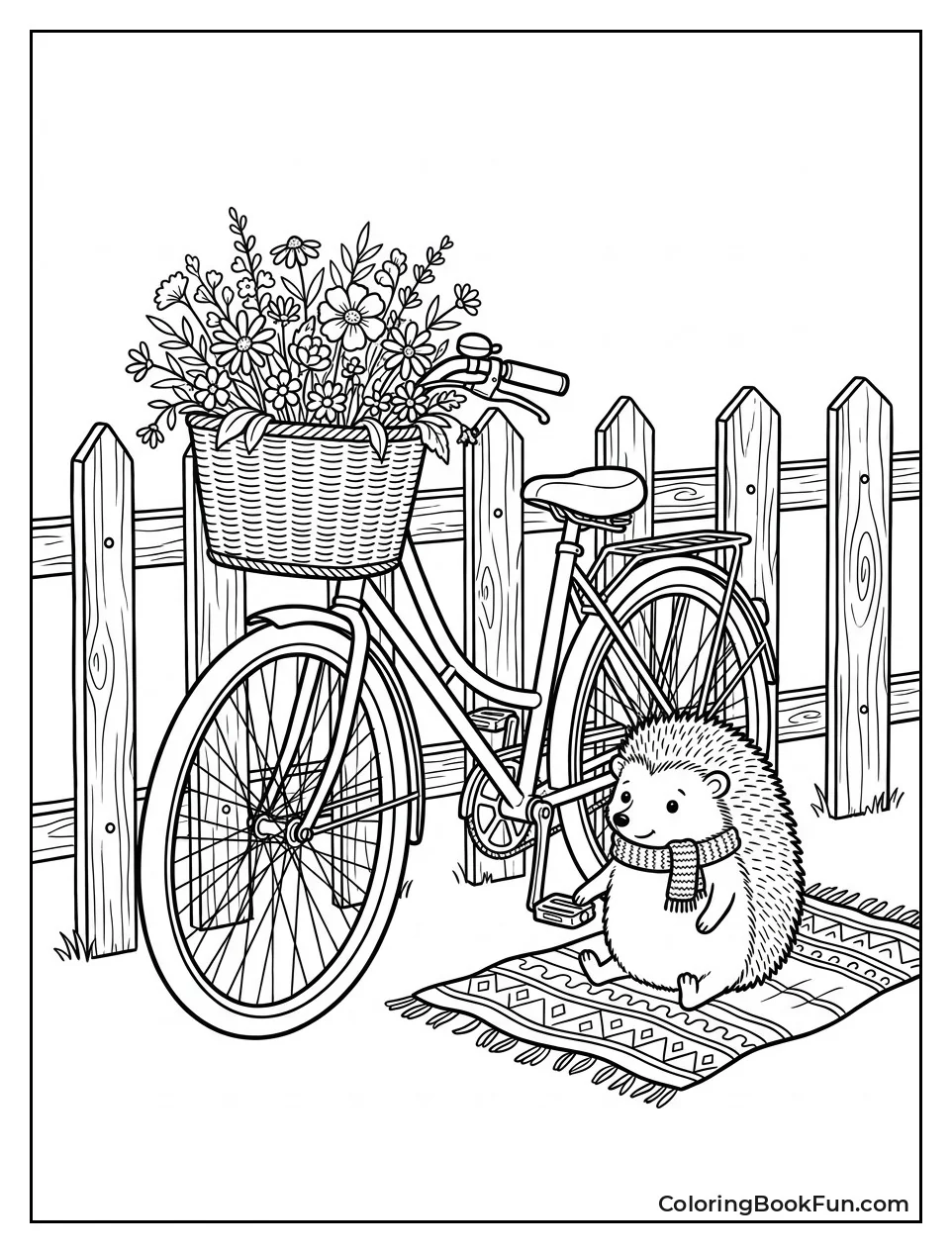 Bicycle Has Flower Basket