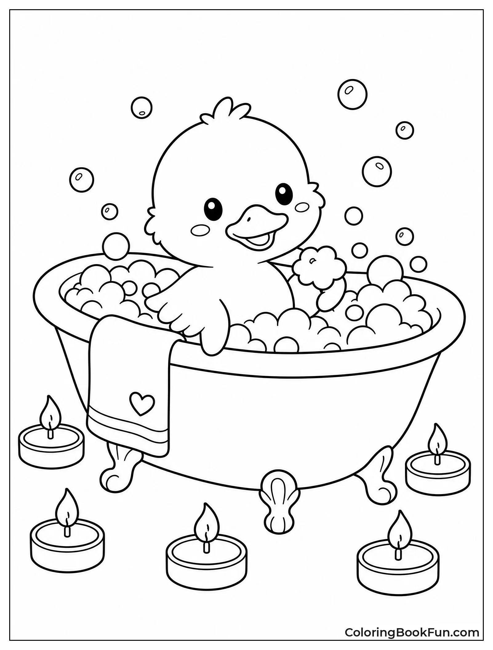 Duckling Takes Bubble Bath
