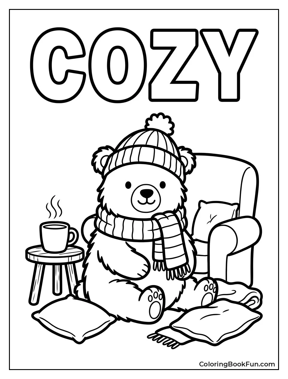Bear Cub Wears Warm Scarf