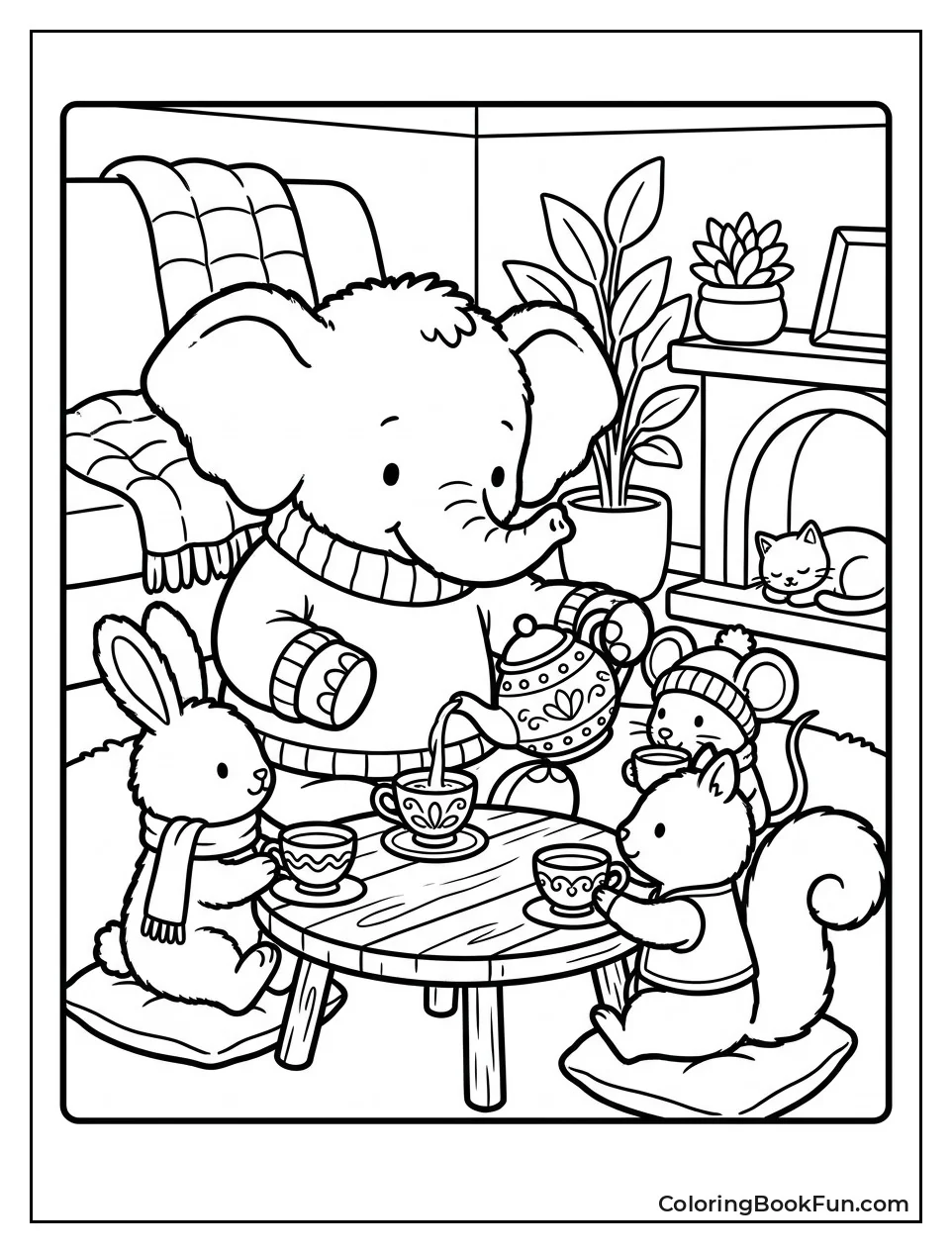 Elephant Hosts Tea Party