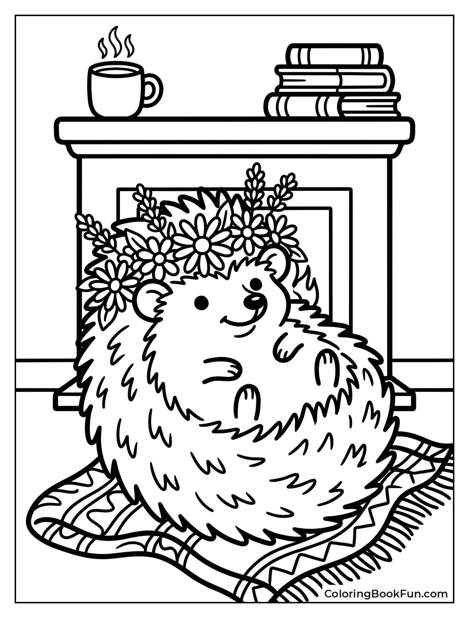 Hedgehog Wears Flower Crown