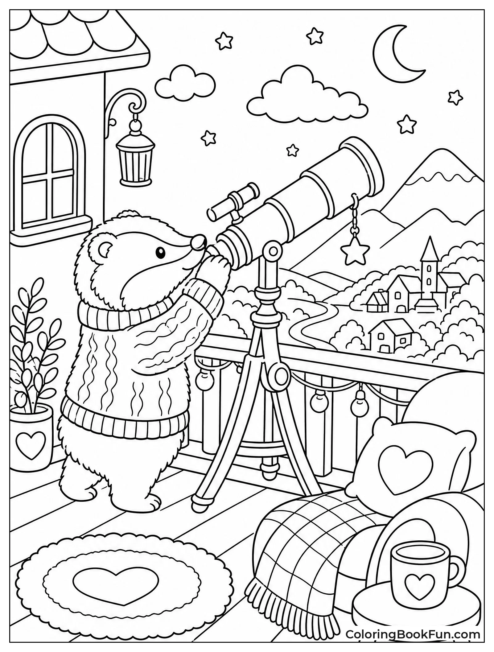 Badger Looks Through Telescope