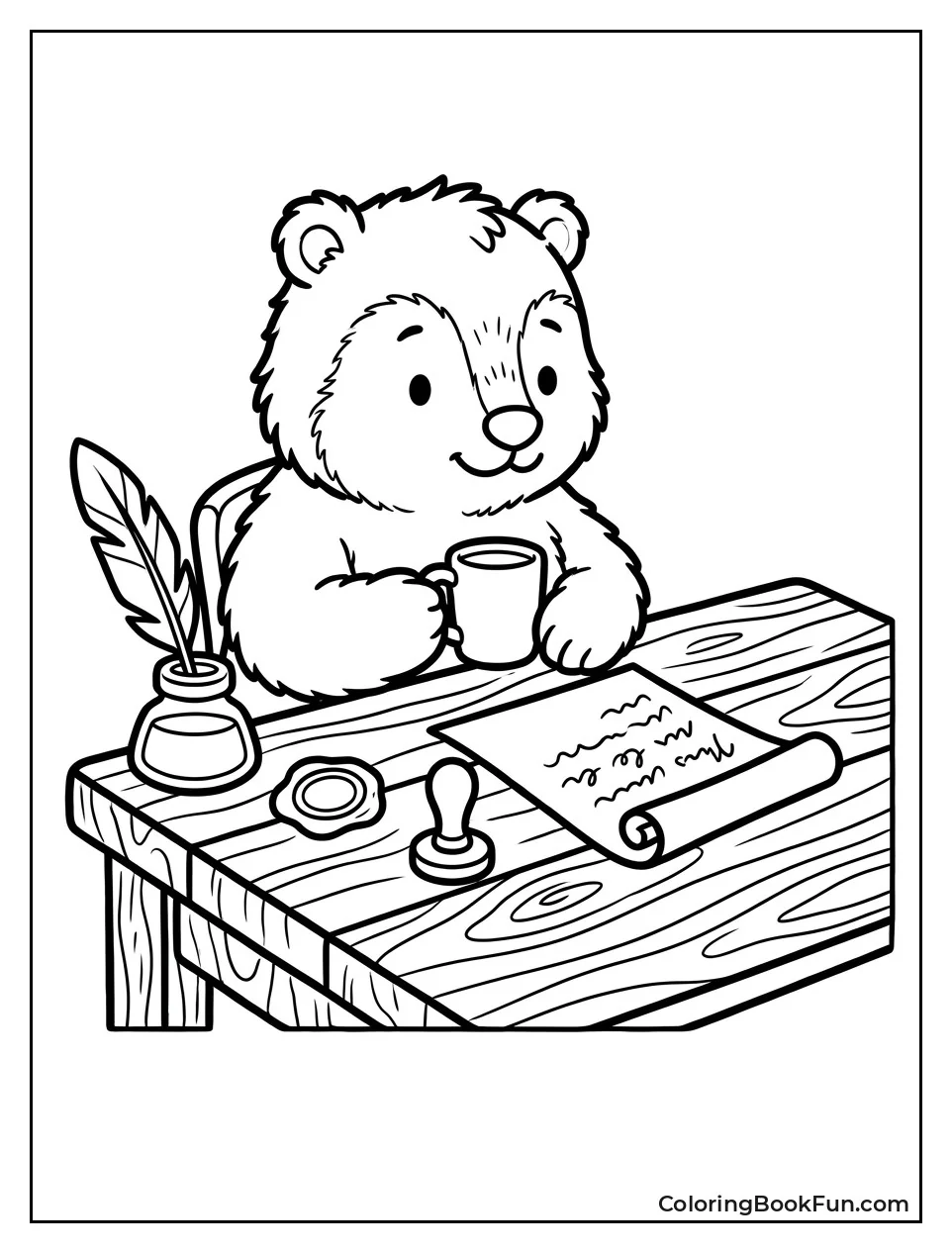 Desk Has Quill and Ink