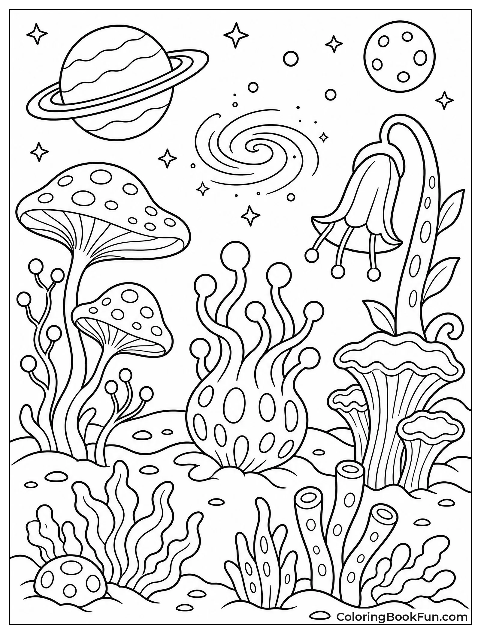 Alien Plants Growing on Planet