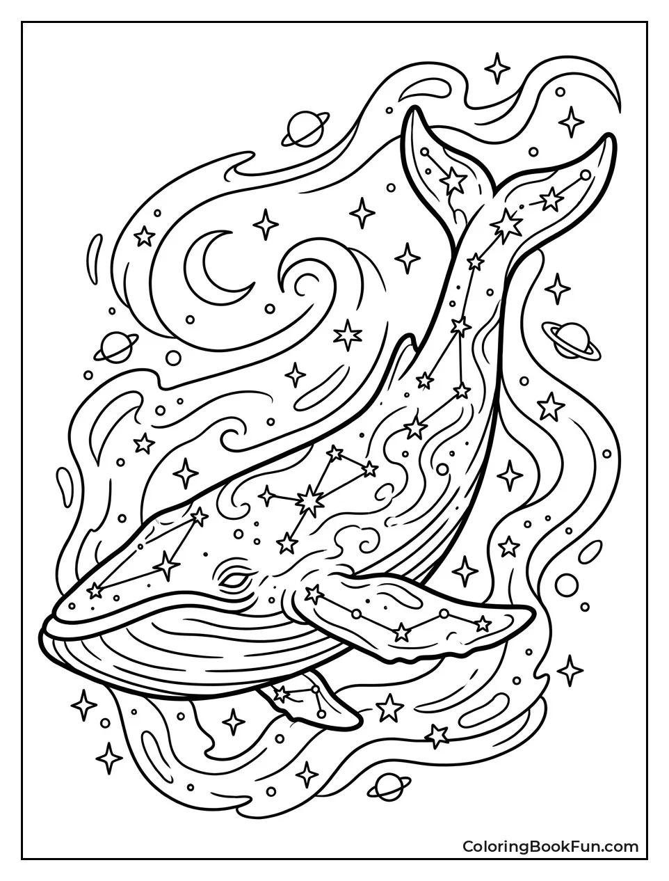 Star Whale Swimming in Nebula