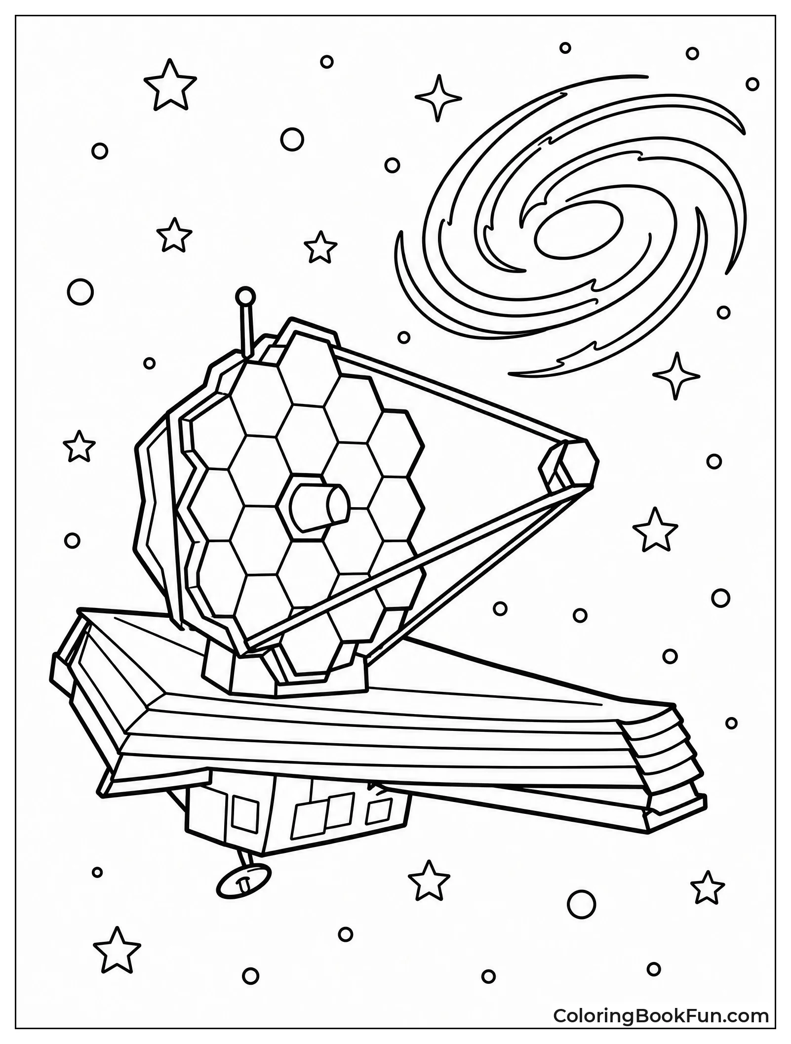 Telescope Floating in Deep Space