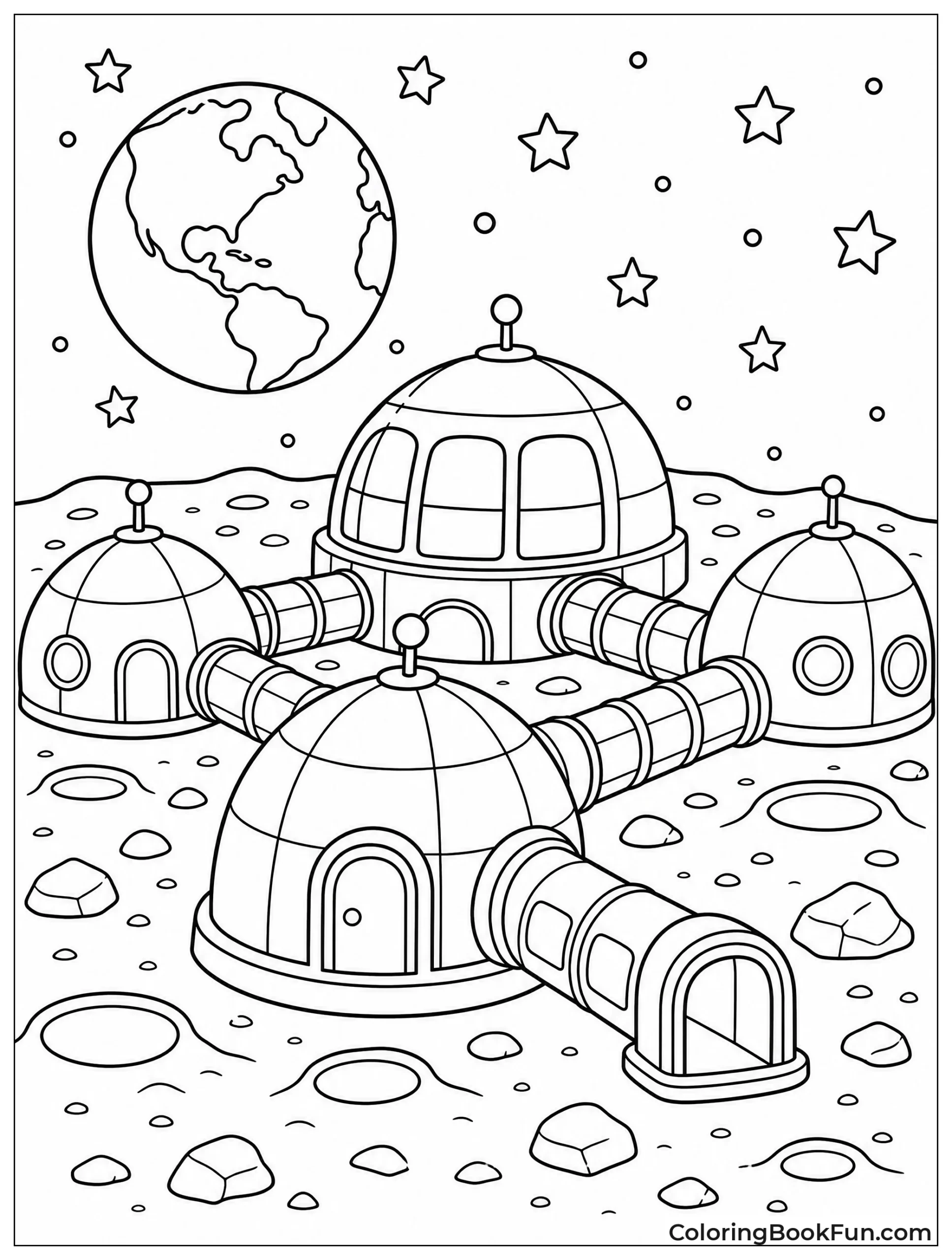 Moon Base with Glass Domes