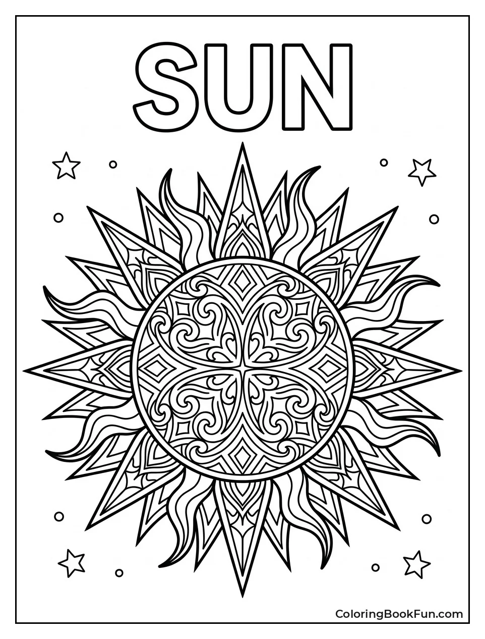 Sun with Detailed Mandala Rays
