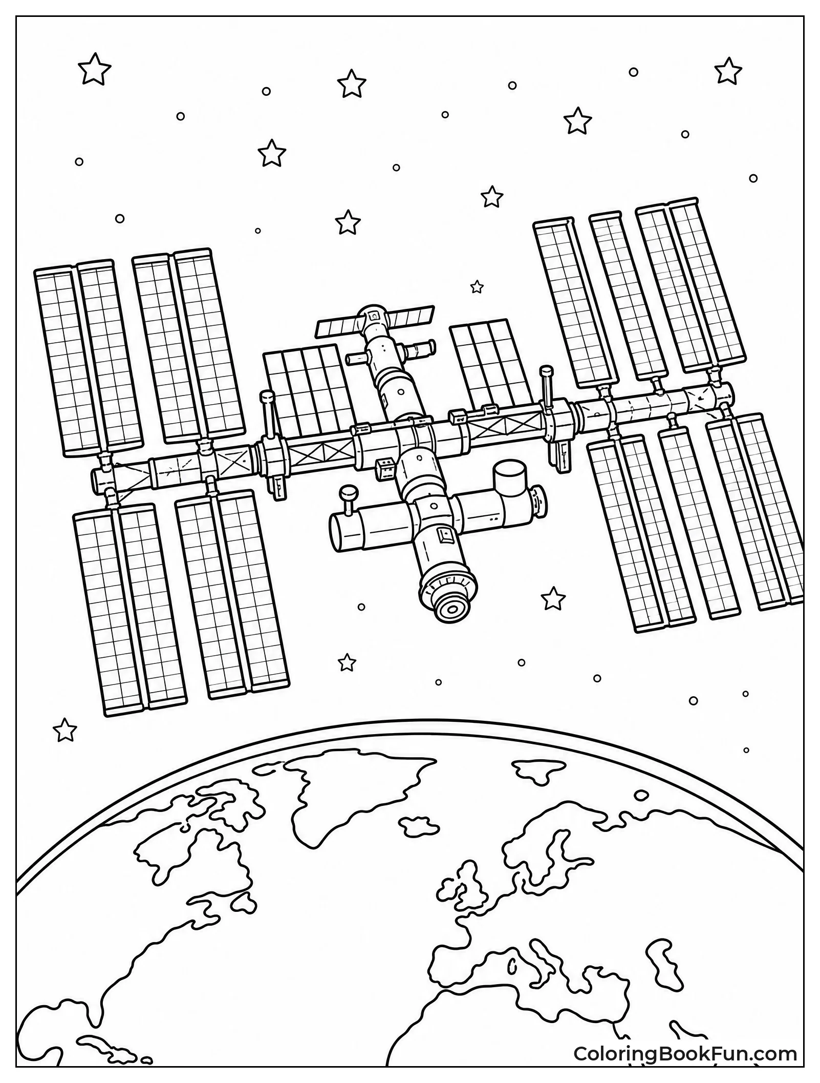 Space Station Orbiting Earth