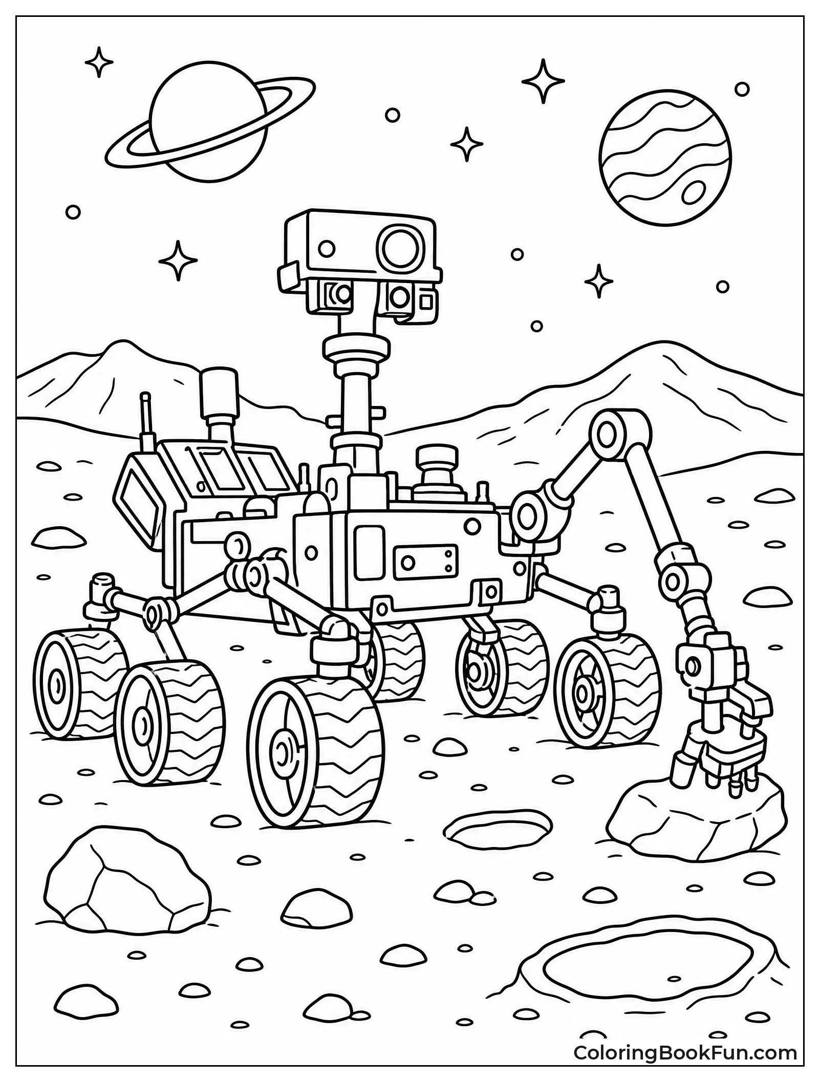 Rover Exploring Mars Surface