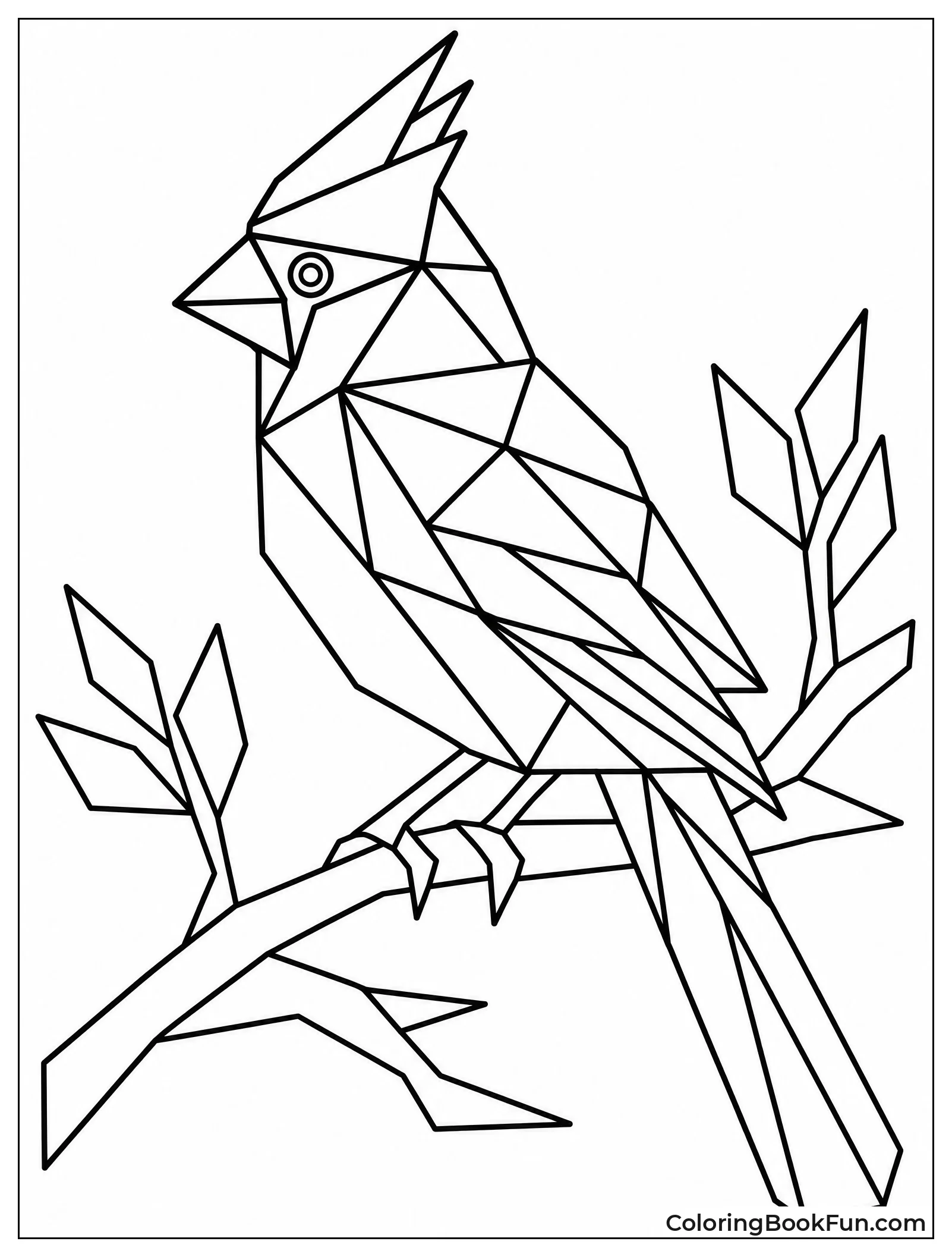 Geometric Cardinal Made of Triangles