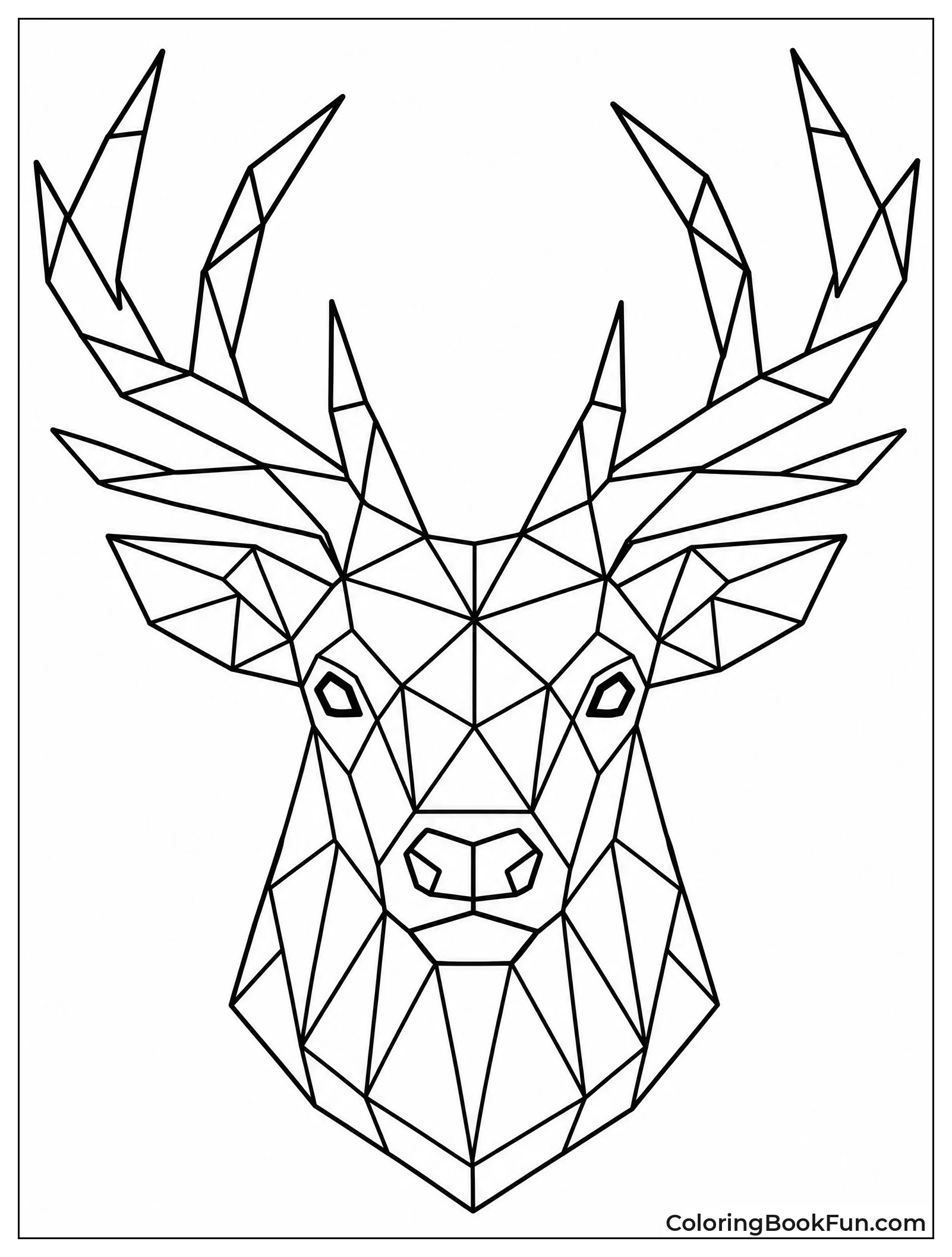 Geometric Elk Head in Shapes