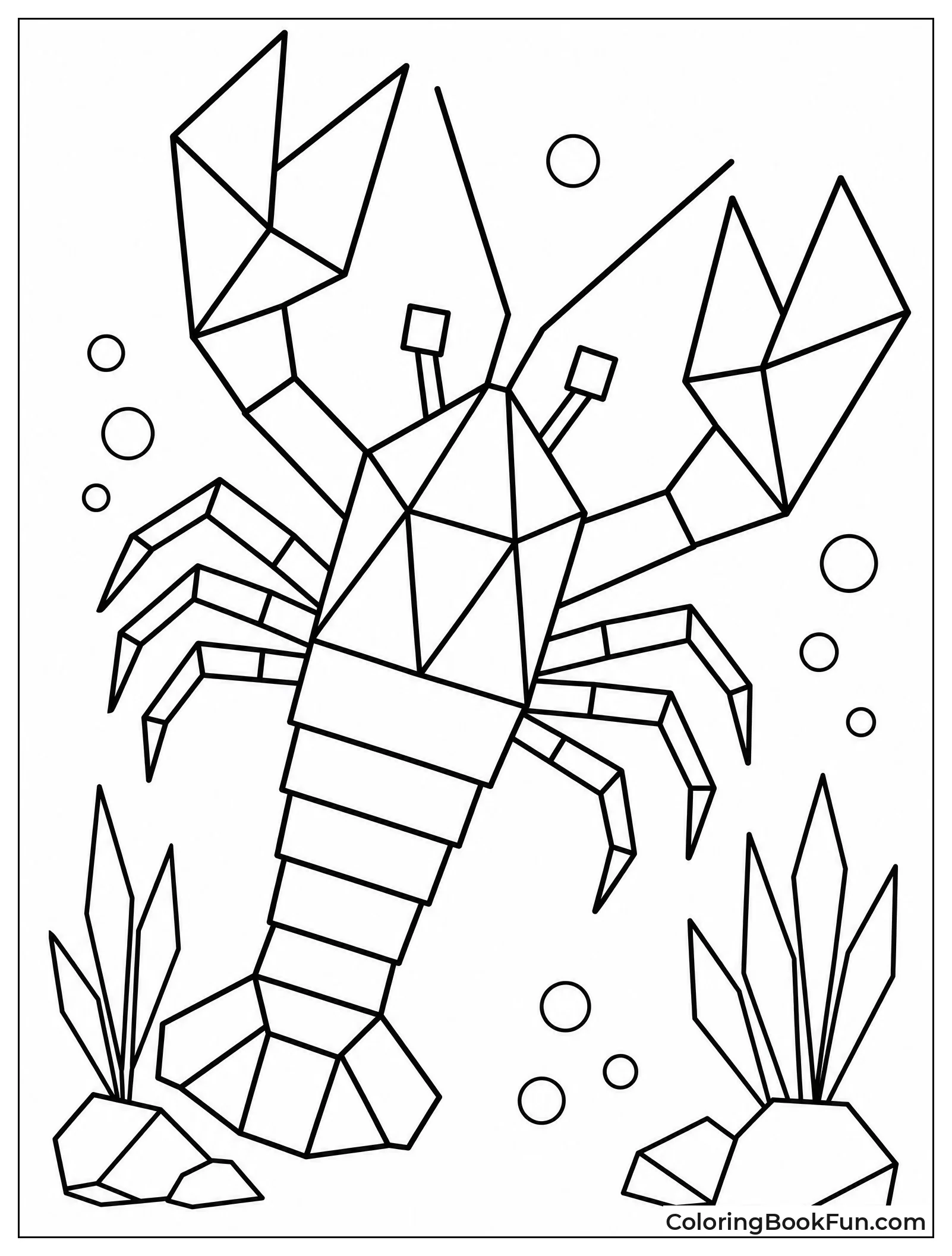 Lobster Built from Geometric Shapes