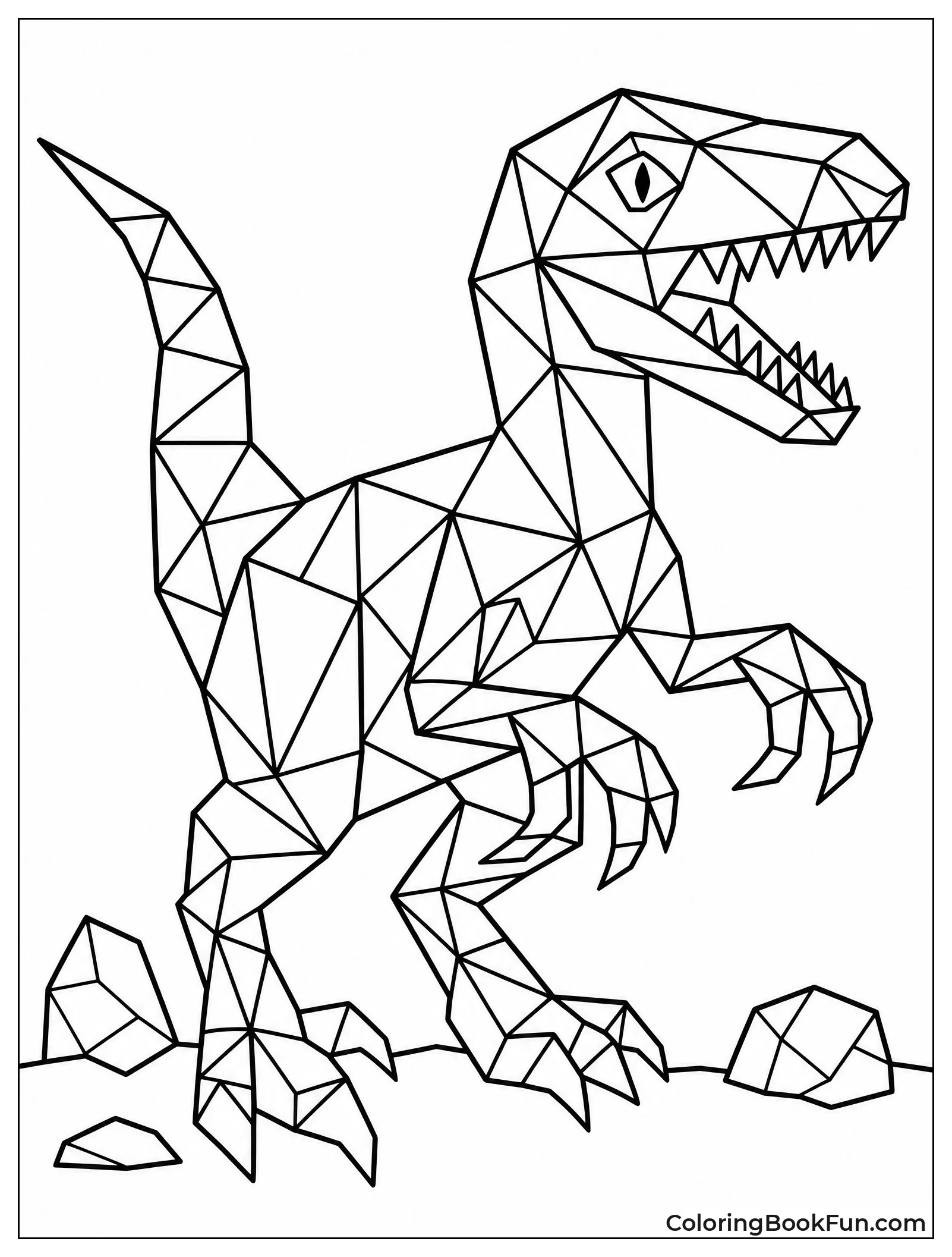 Geometric Raptor Made of Triangles
