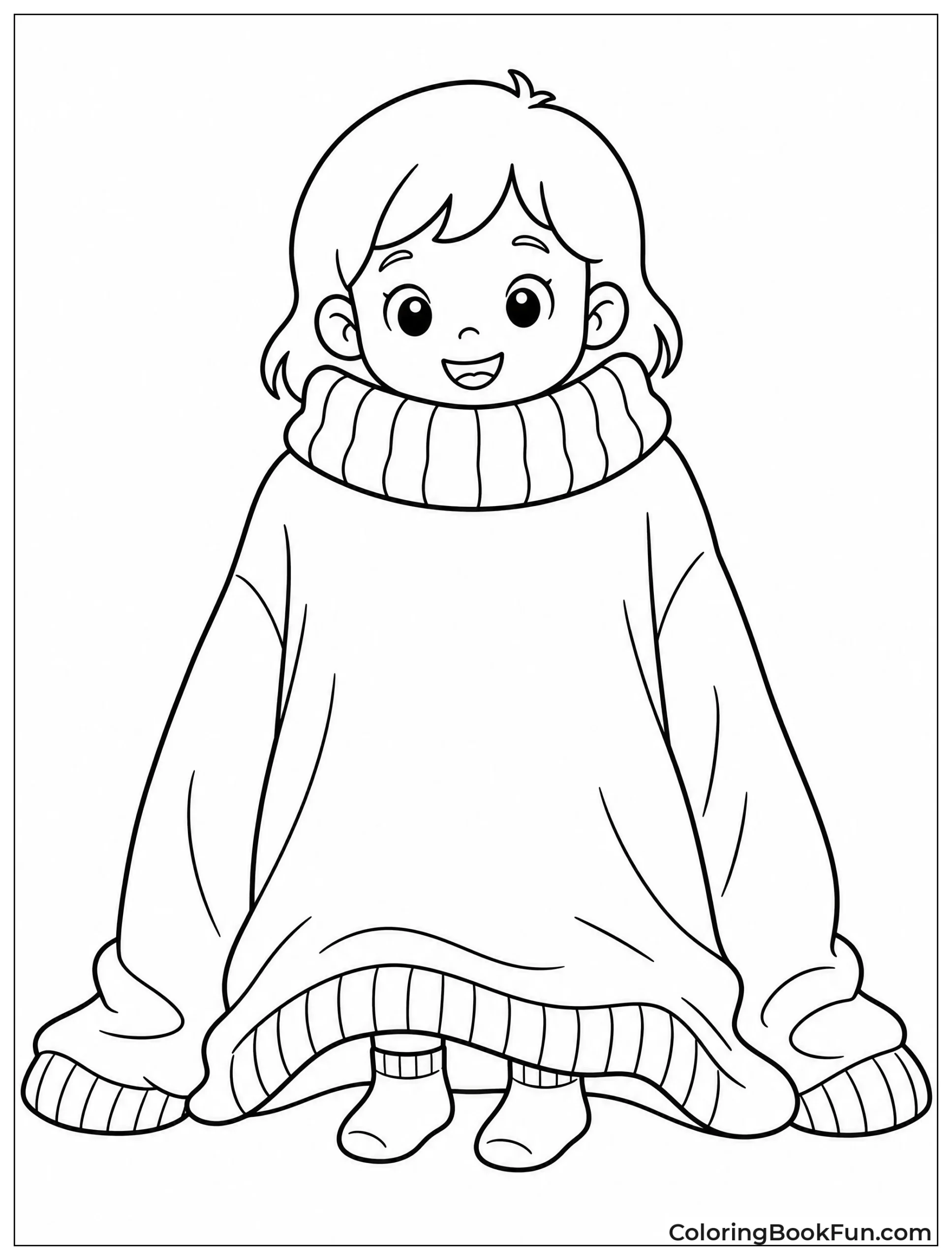 Child Wears Giant Sweater