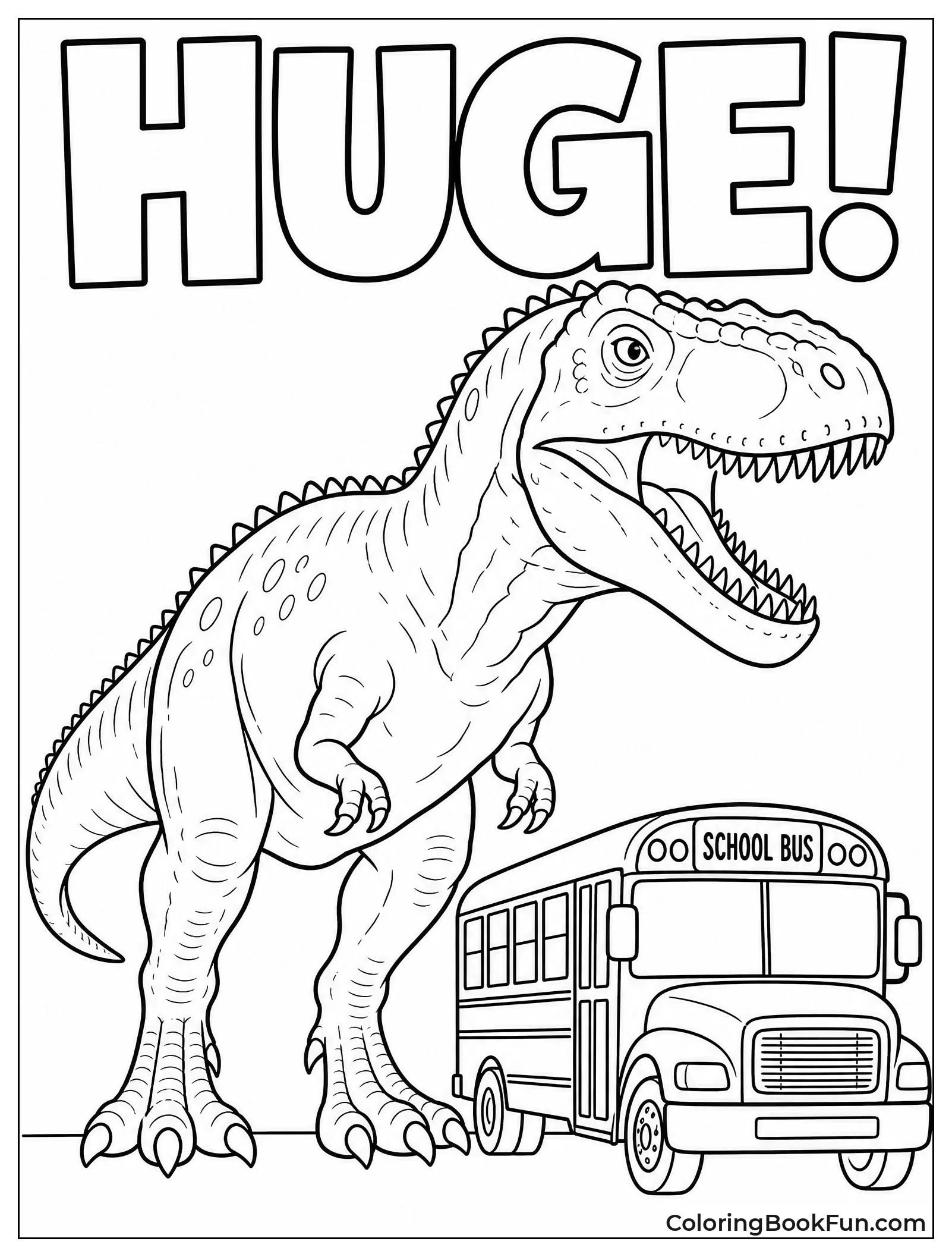 Giganotosaurus Next to School Bus