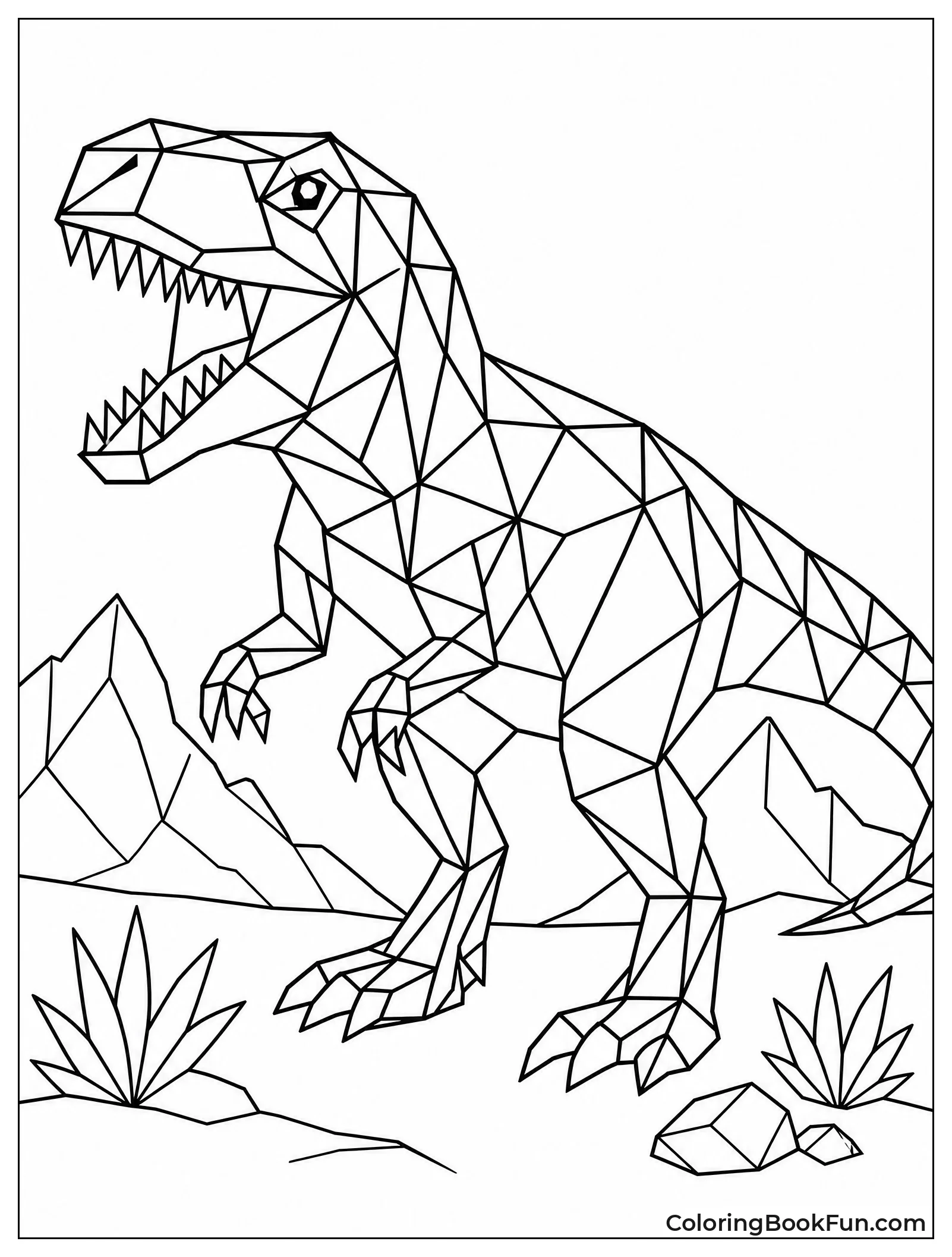 Giganotosaurus Made of Geometric Shapes