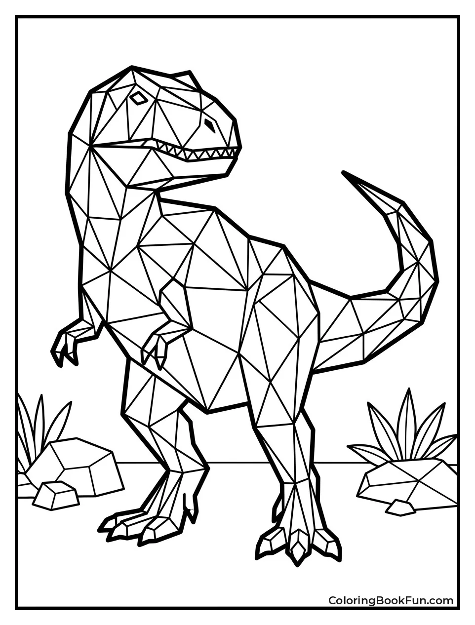 Low Poly Giganotosaurus in Triangles