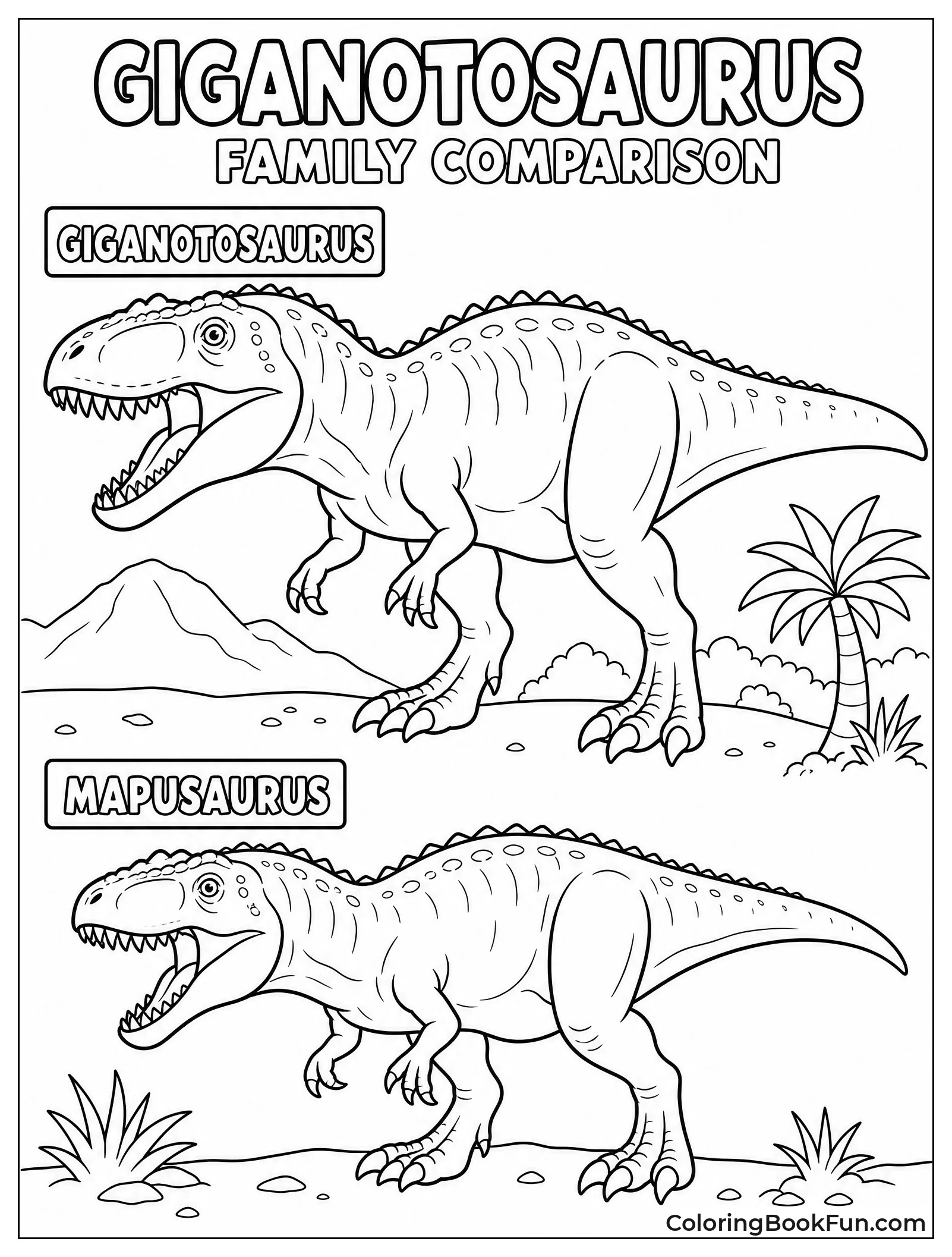 Giganotosaurus Beside Mapusaurus Relative