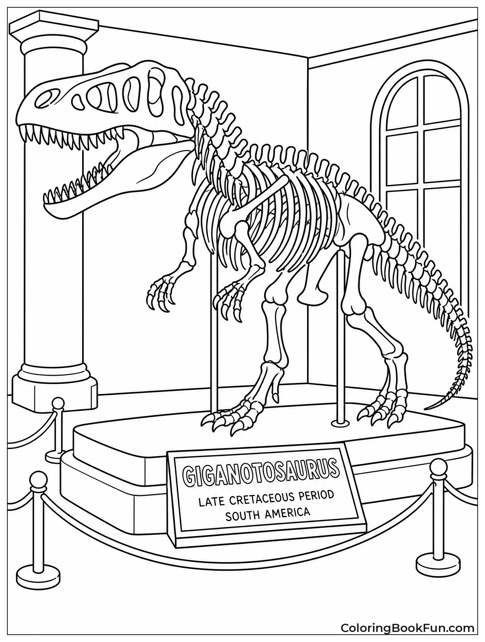 Giganotosaurus Skeleton in Museum Exhibit