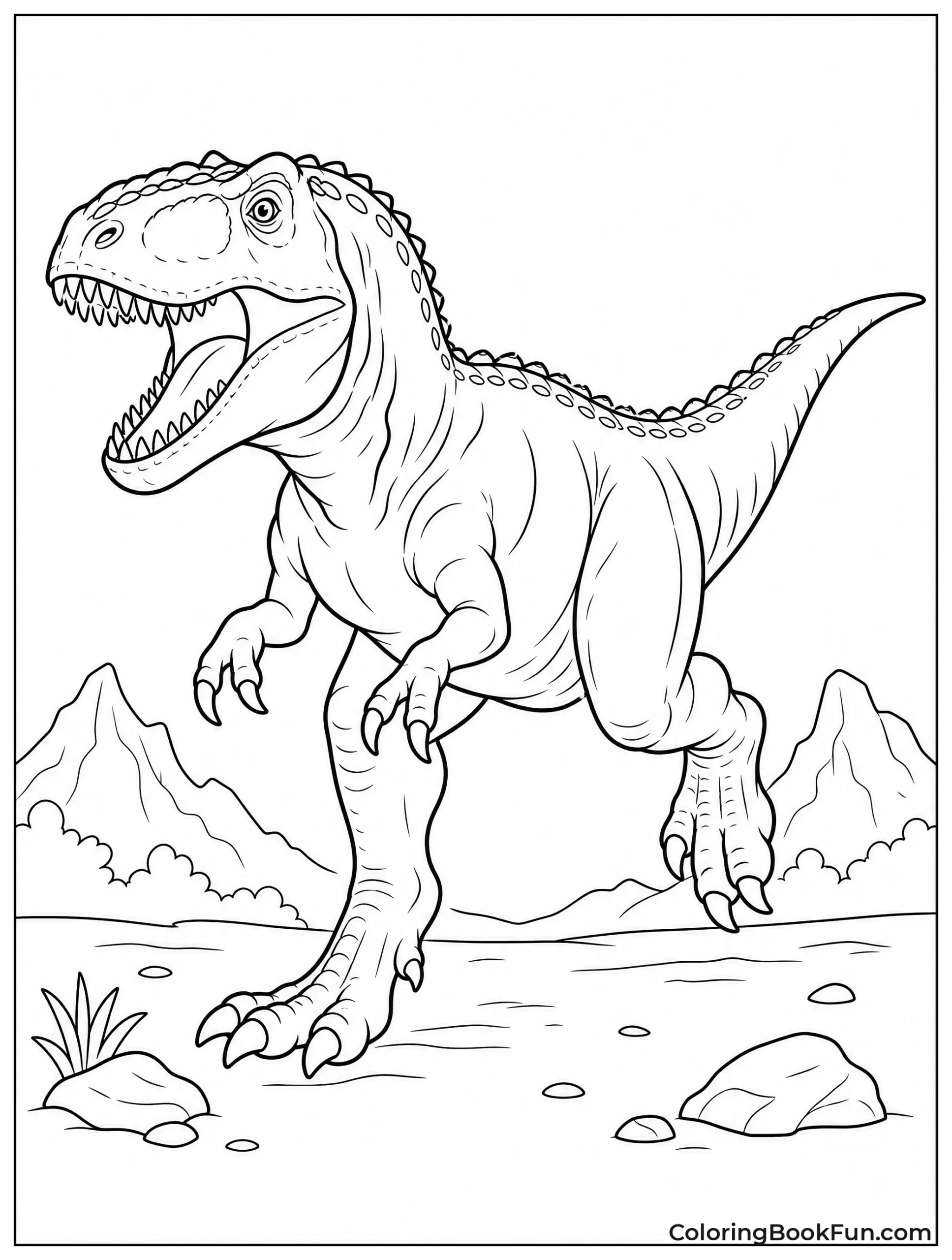 Giganotosaurus Running with Strong Legs