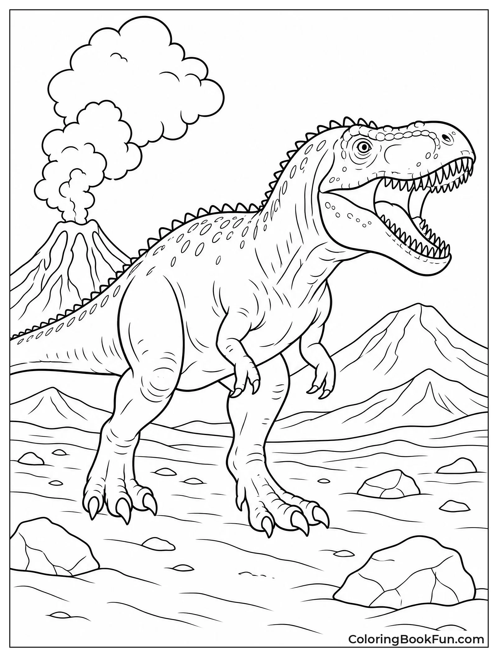 Giganotosaurus in Ash Covered Landscape