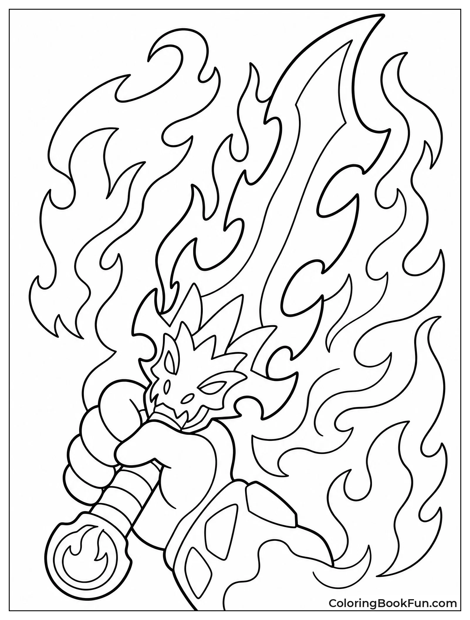 Blazagon Holding His Flaming Sword