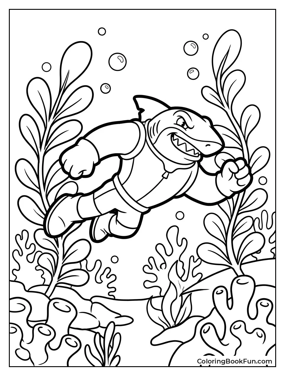 Thrash Swimming in Coral Reef