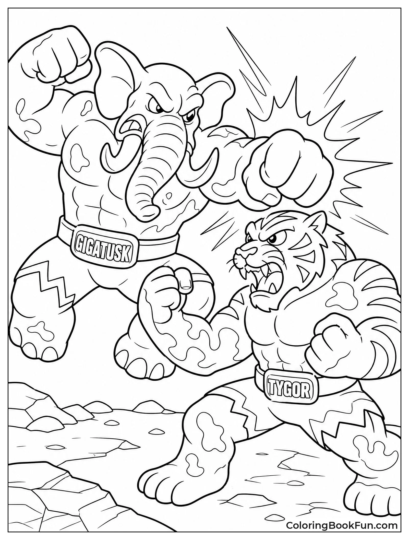 Gigatusk Fighting Tygor in Battle