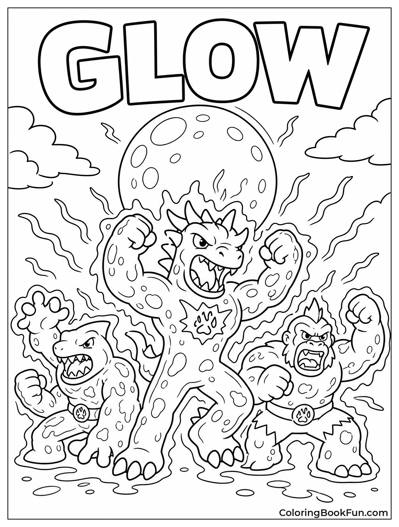 Heroes Glowing Under Green Moon