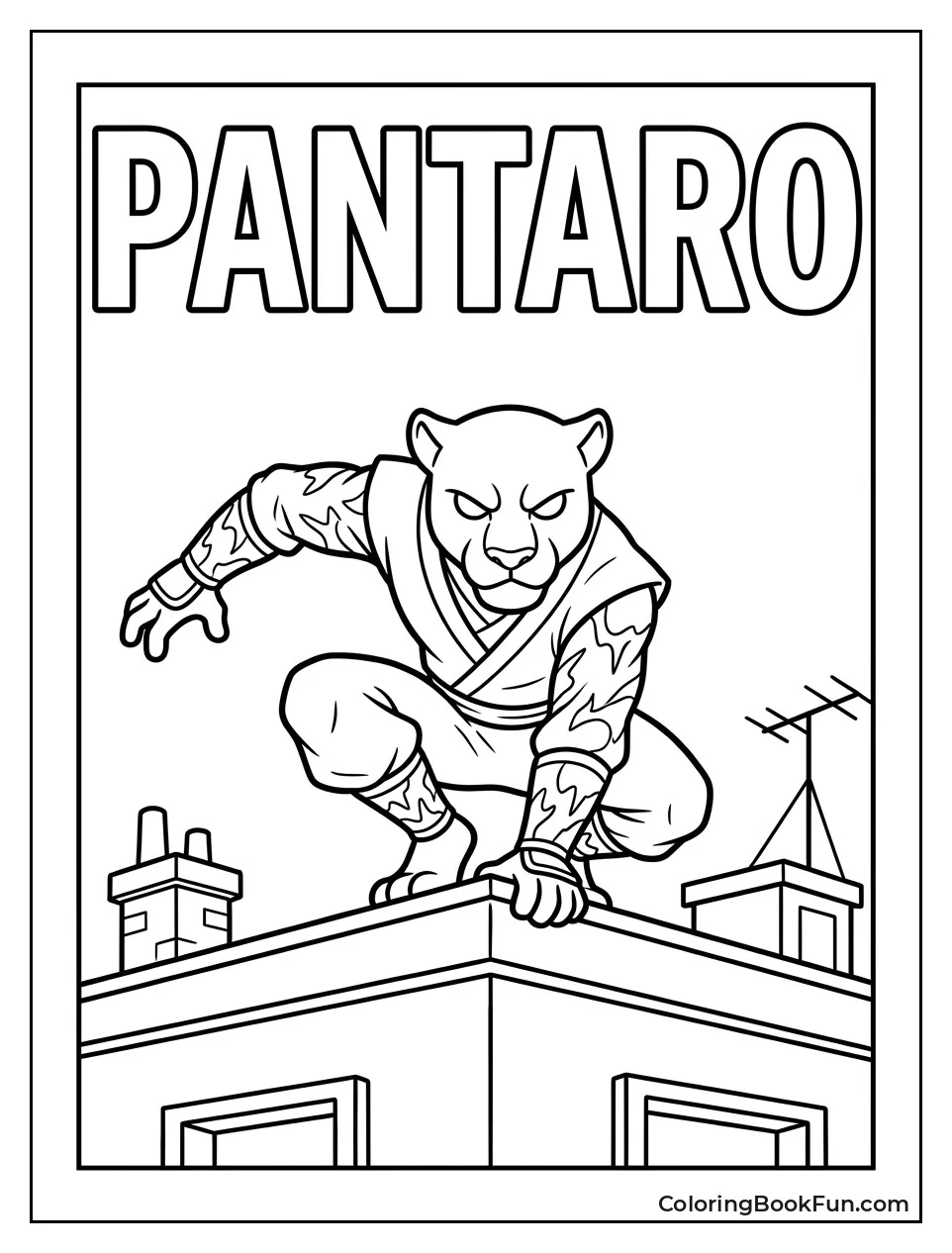 Pantaro Crouching on the Rooftop