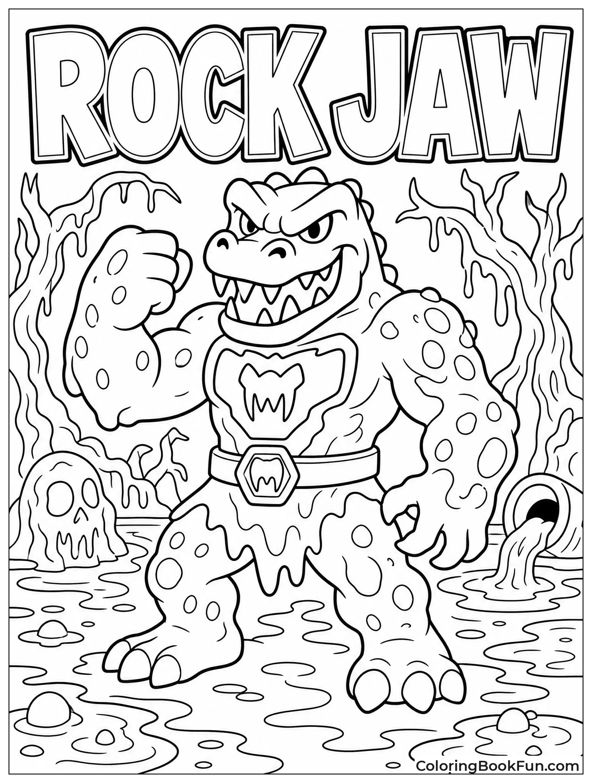 Rock Jaw Standing in Murky Swamp