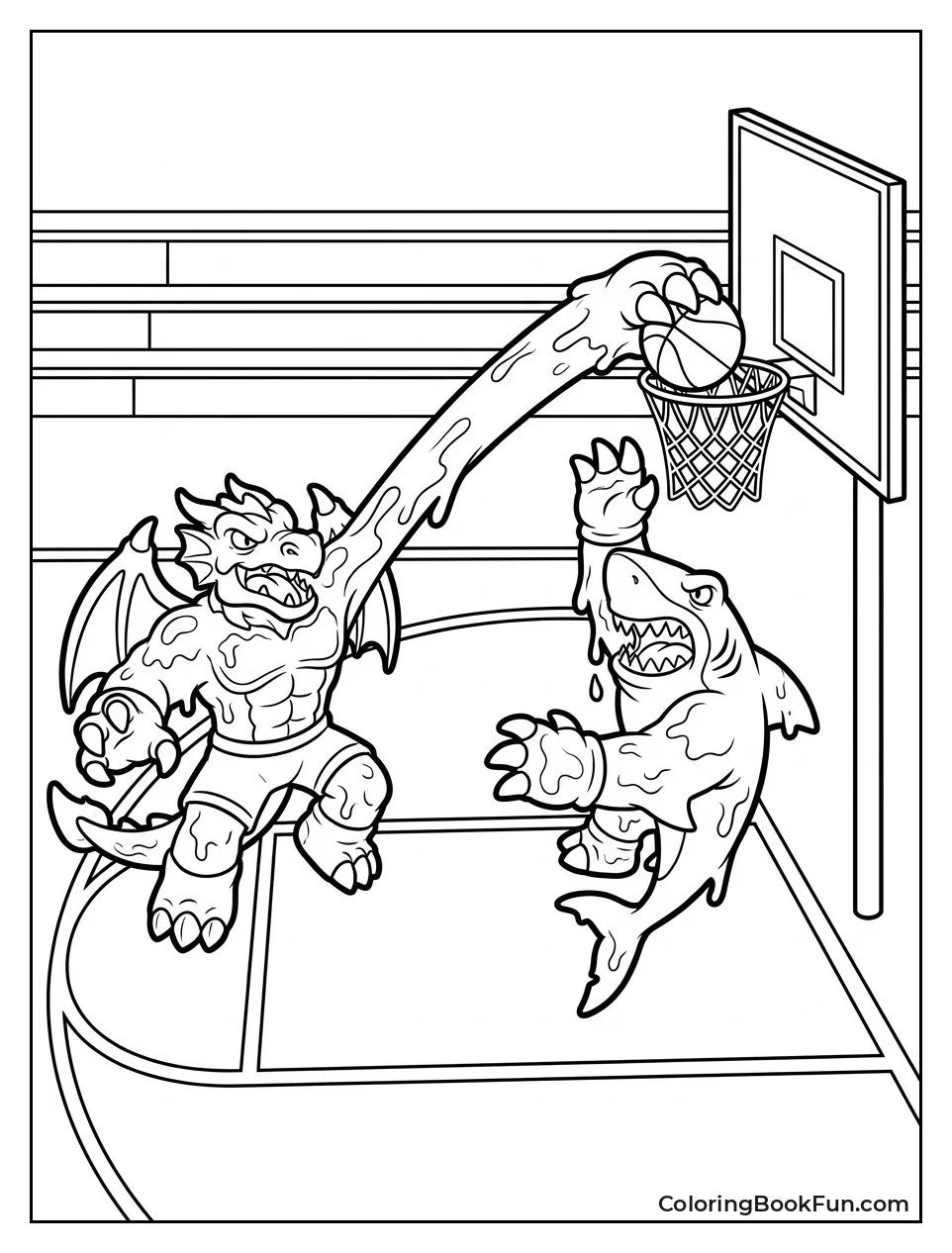 Heroes Dunking with Stretchy Arms