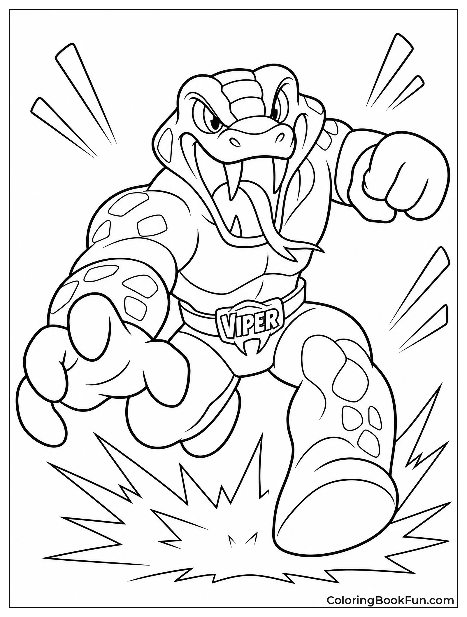 Viper Lunging Forward with Fangs Out