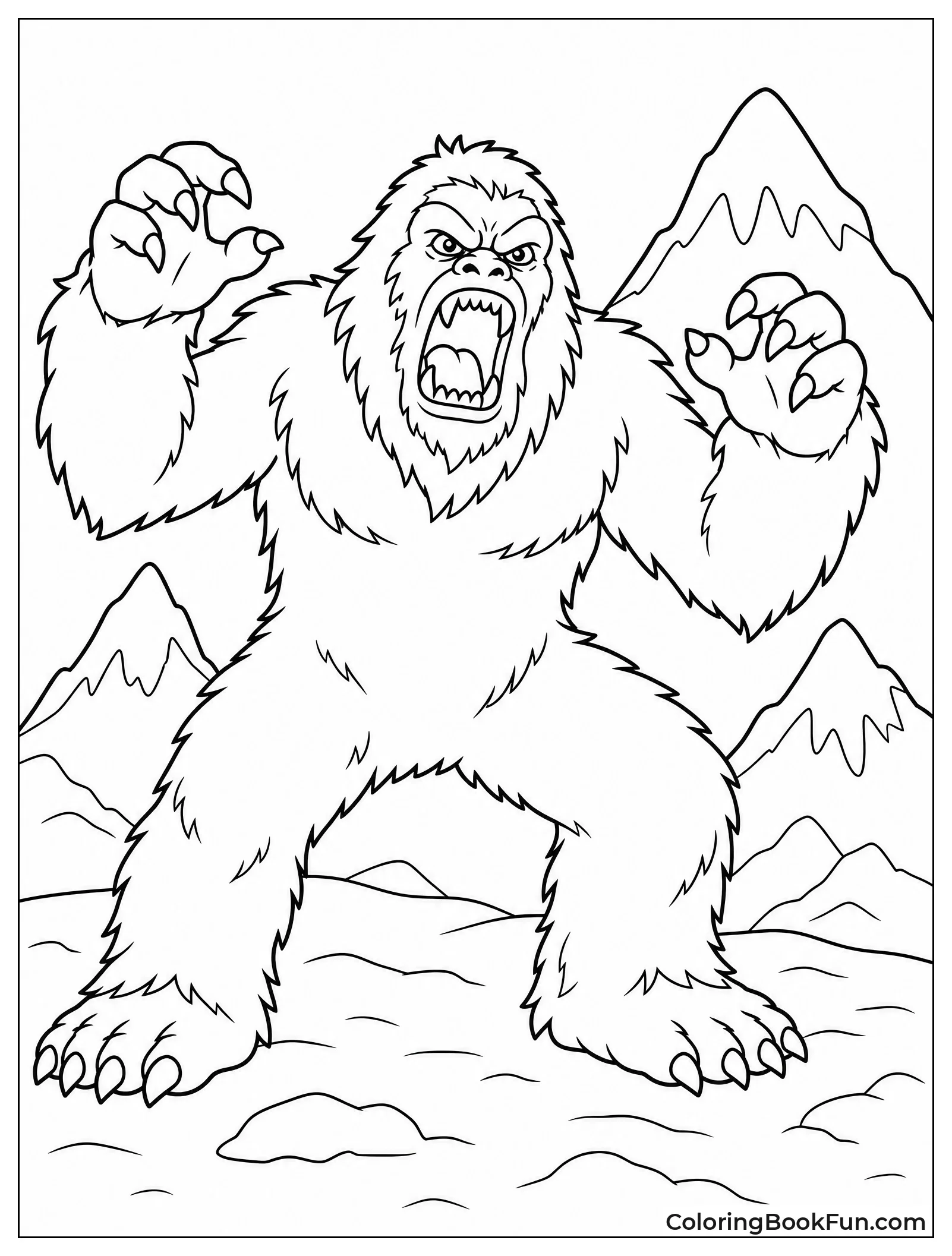 Abominable Snowman Roars in Mountains