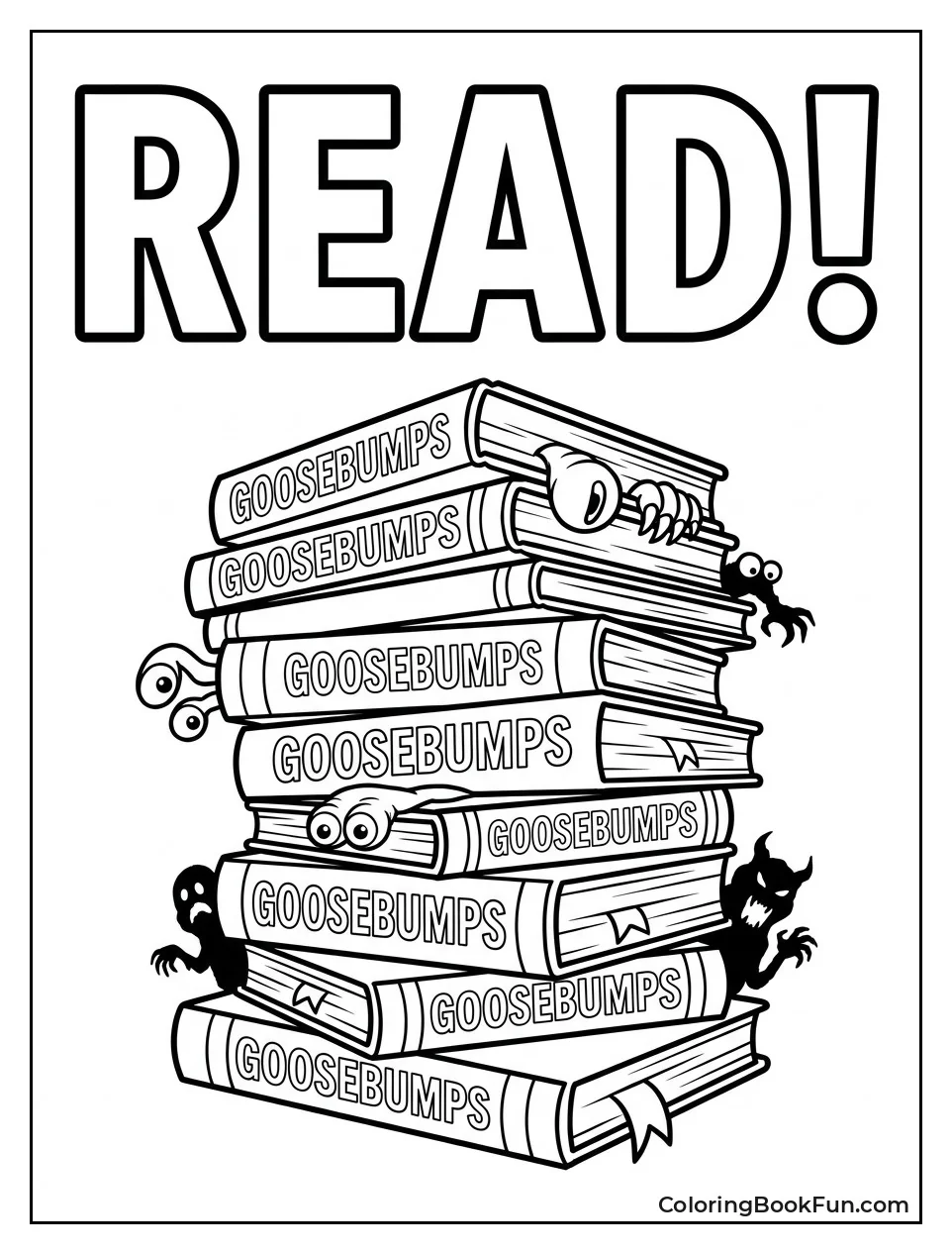 Monster Eyes Peek from Books