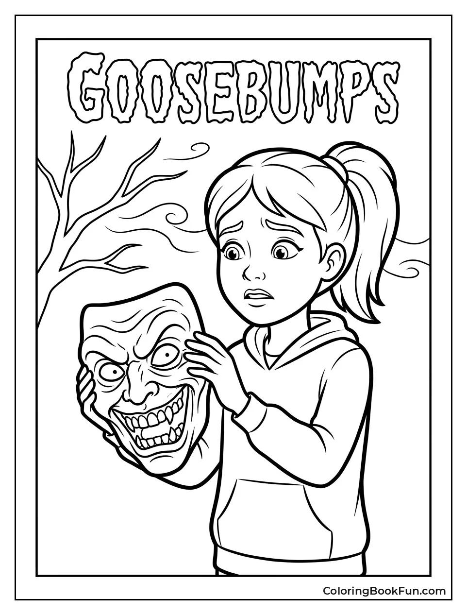 Carly Beth Holds Haunted Mask