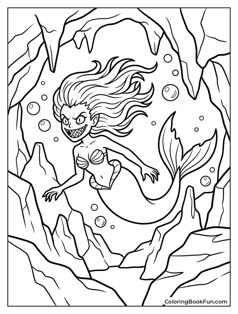 Eerie Mermaid Swims in Cavern