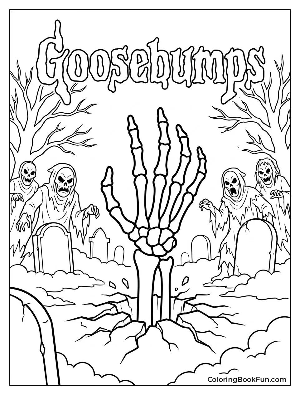 Skeleton Hand Bursts from Grave