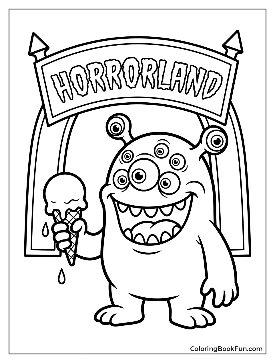 Monster Holds Dripping Ice Cream Cone